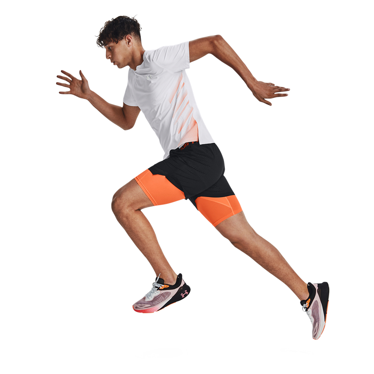 Under Armour Iso-Chill Laser Heat Maglietta White/Orange Blast