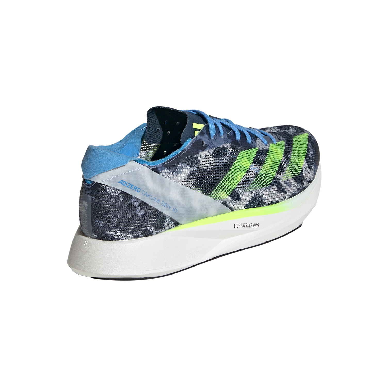 adidas Adizero Takumi Sen 10 Crystal White/Lucid Lemon/Blue Burst