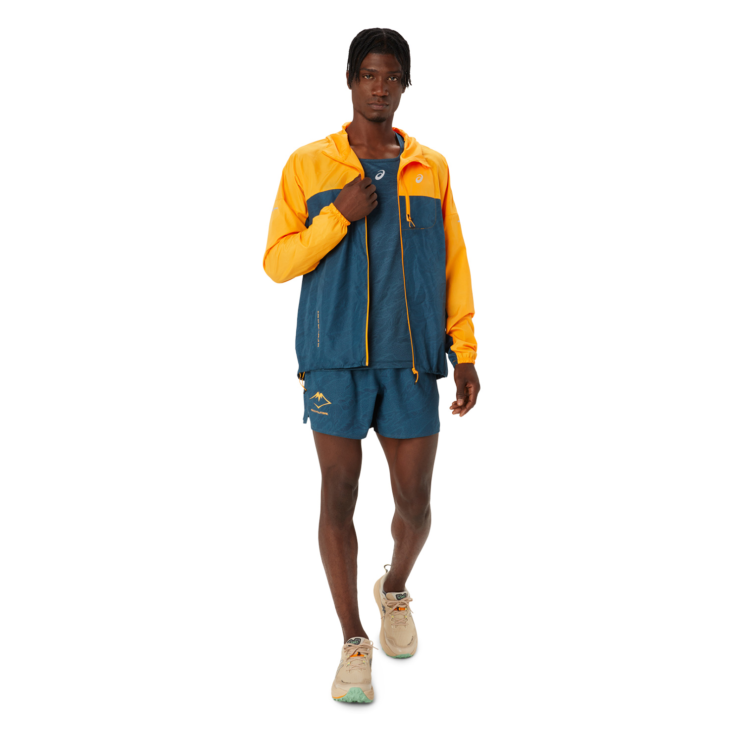 Asics Fujitrail Printed 5in Pantaloncini Magnetic Blue/Performance Black