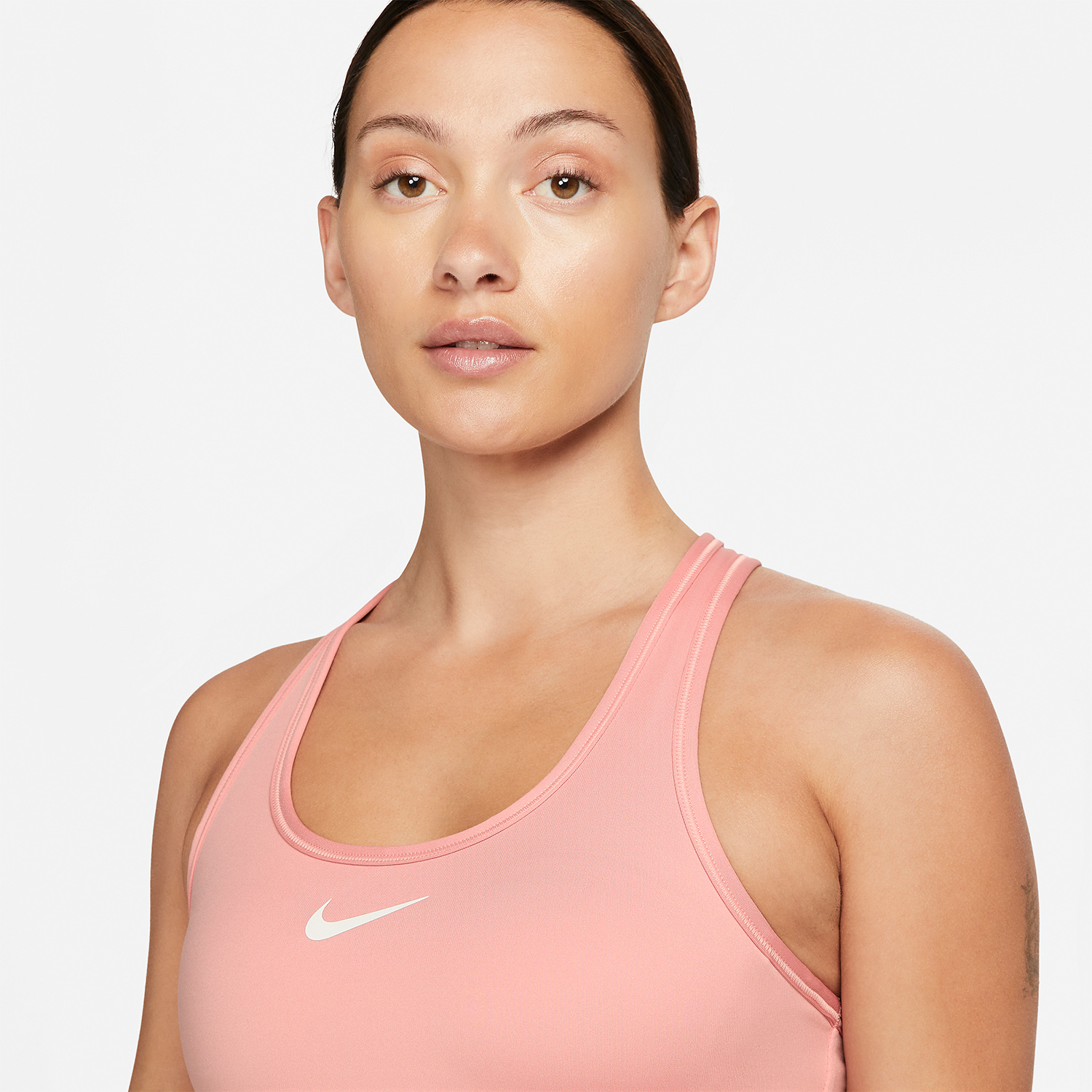 Nike Swoosh Dri-FIT Reggiseno Sportivo Red Stardust/White