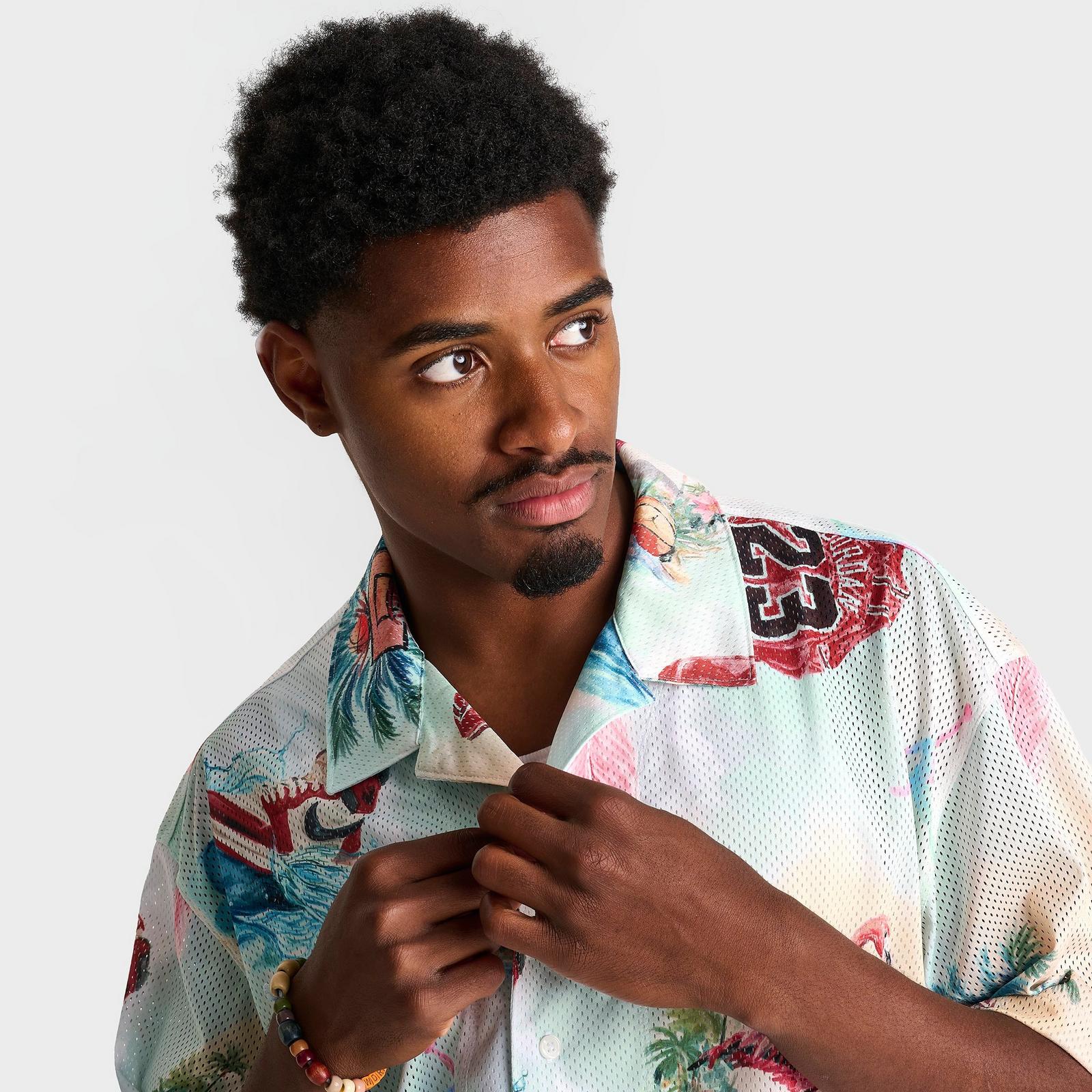 Men's Jordan Essentials Printed Button-Down Camp Top