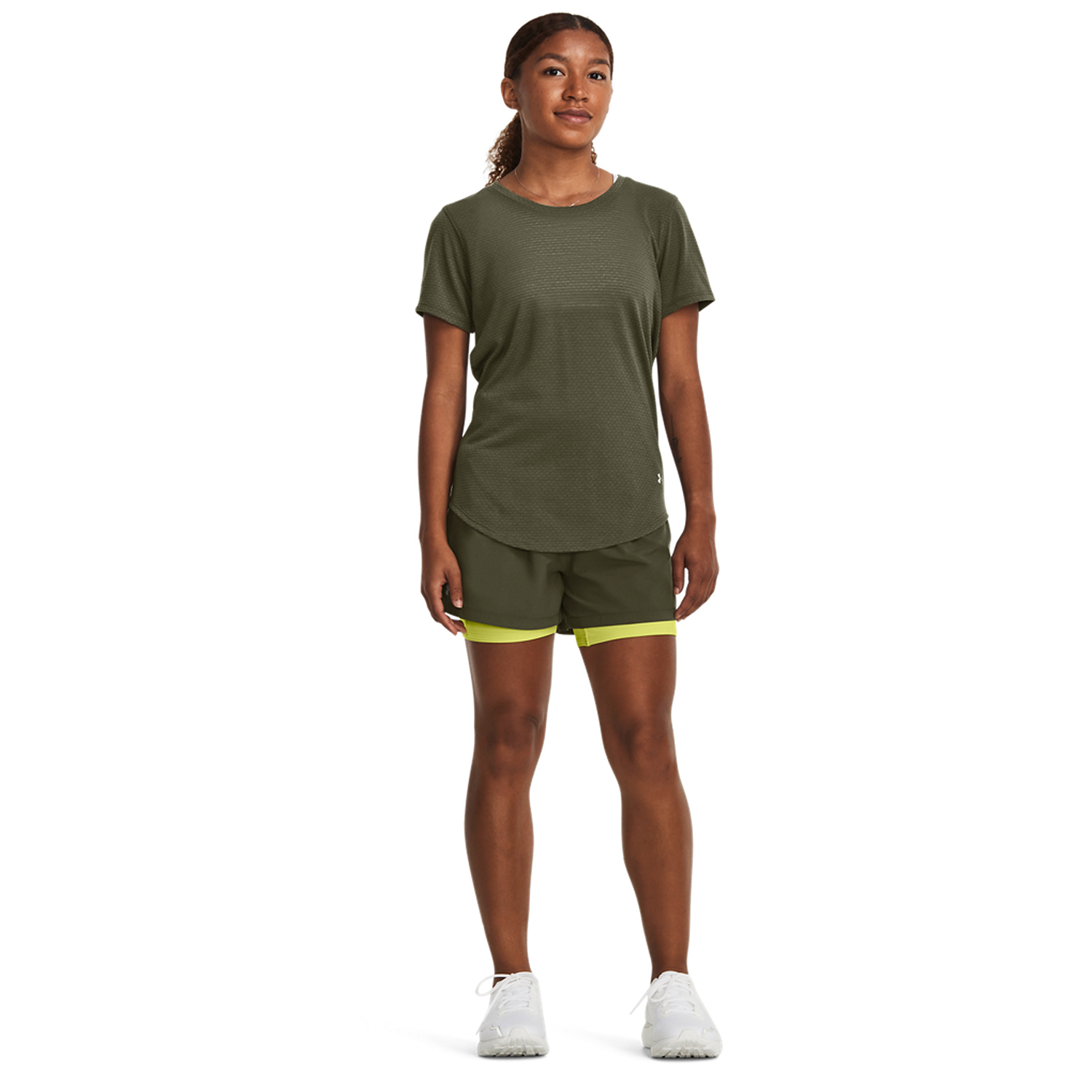 Under Armour Elite 2 in 1 3in Pantaloncini Marine Od Green/Black