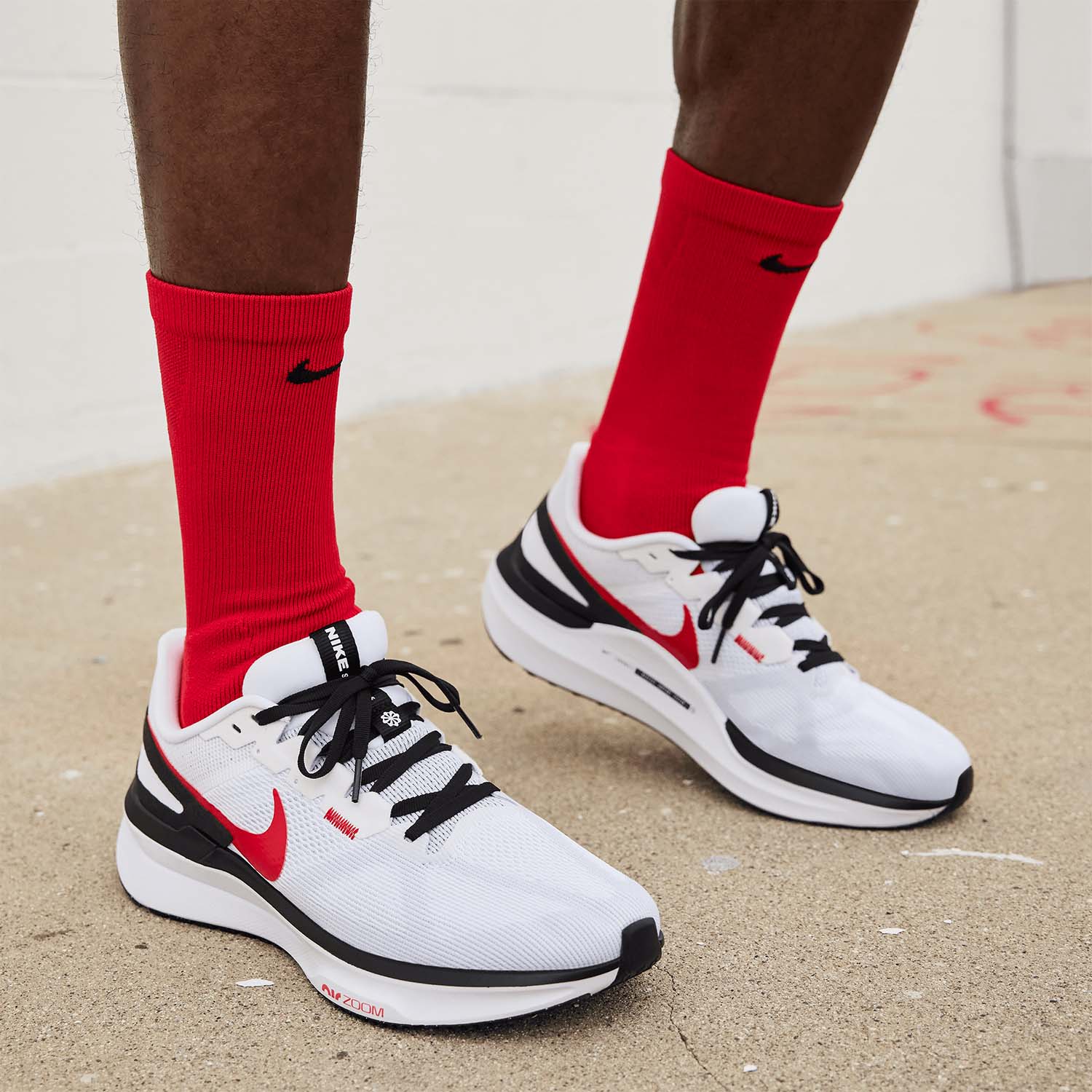 Nike Air Zoom Structure 25 White/Fire Red/Black/Light Smoke Grey