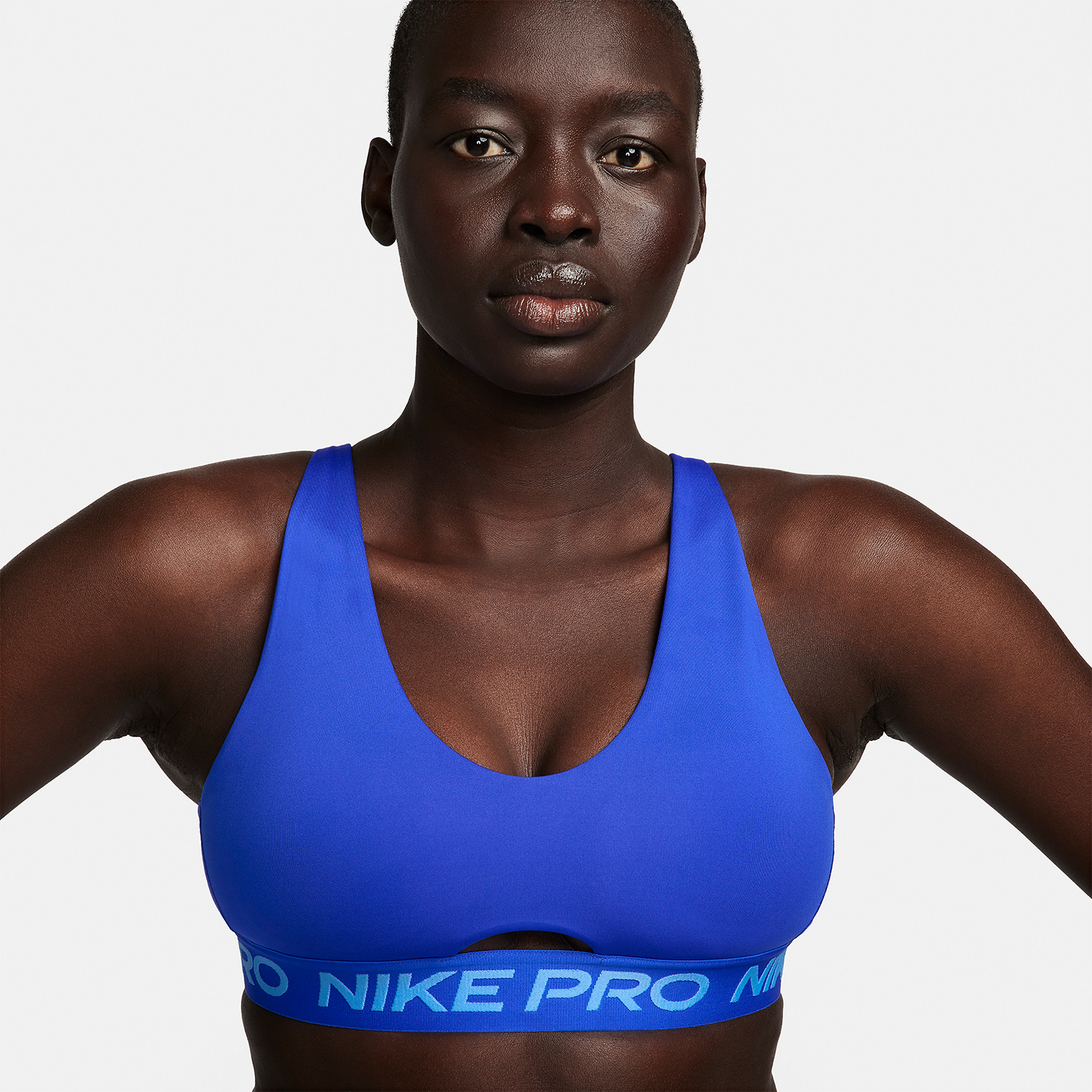 Nike Pro Indy Plunge Reggiseno Sportivo Hyper Royal/University Blue/White