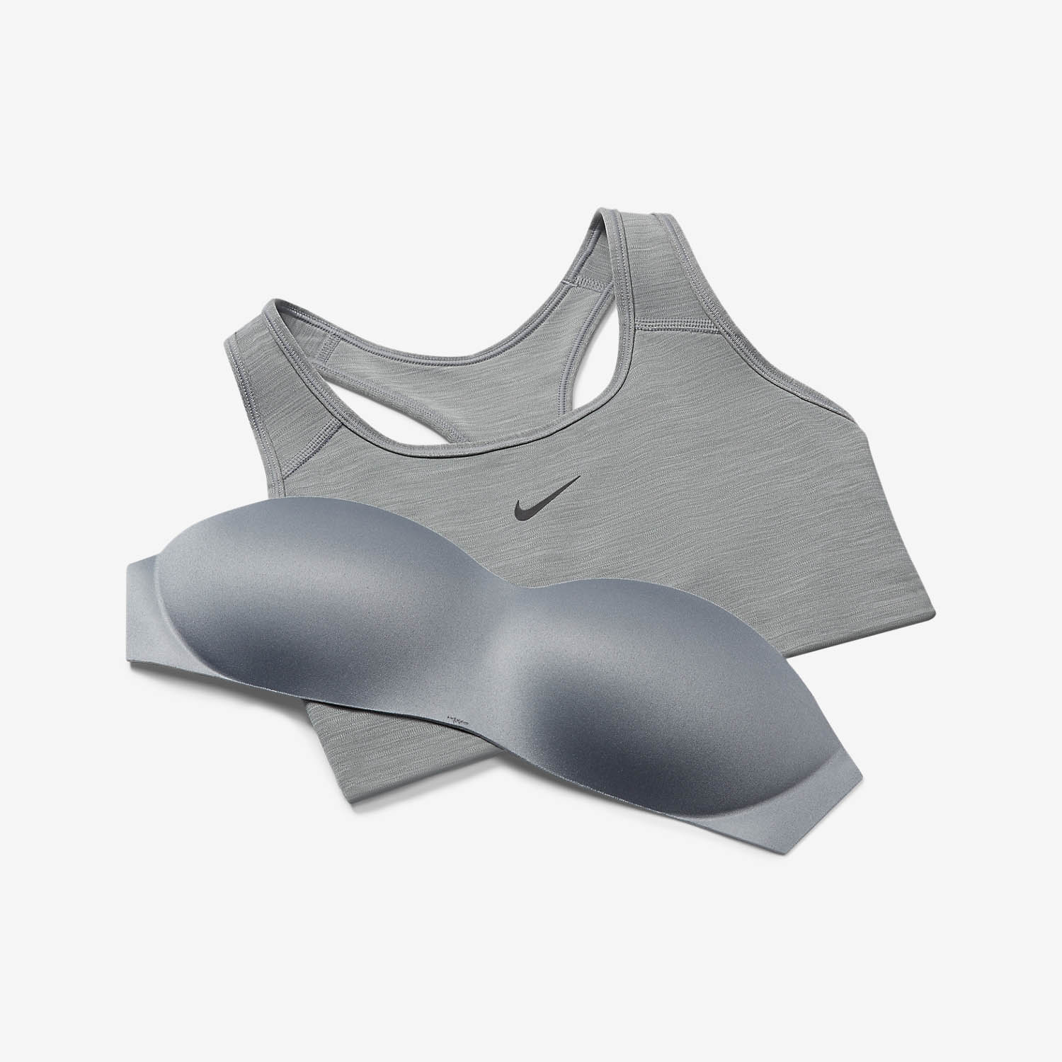 Nike Swoosh Reggiseno Sportivo Smoke Grey/Pure Black
