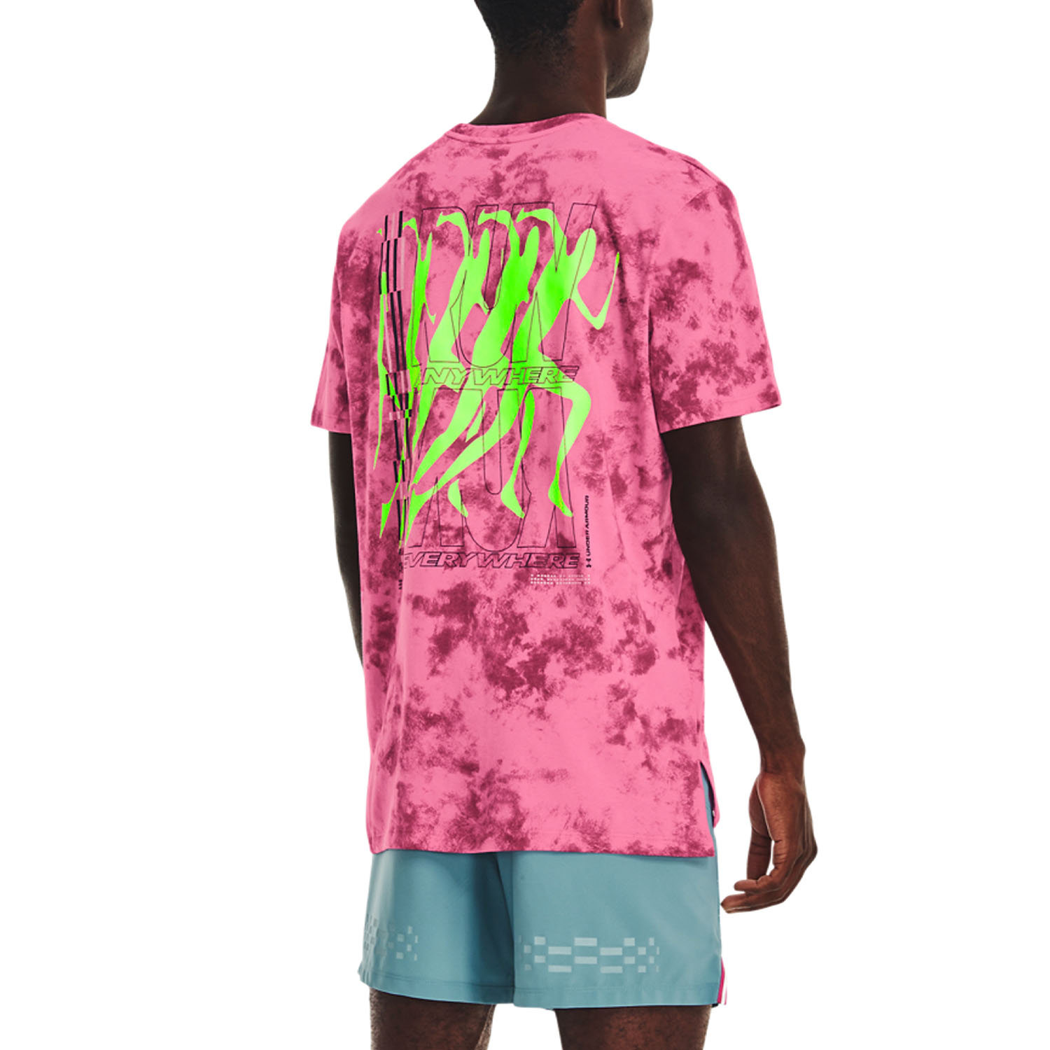 Under Armour Anywhere Wash Maglietta Pink Edge/Lime Surge