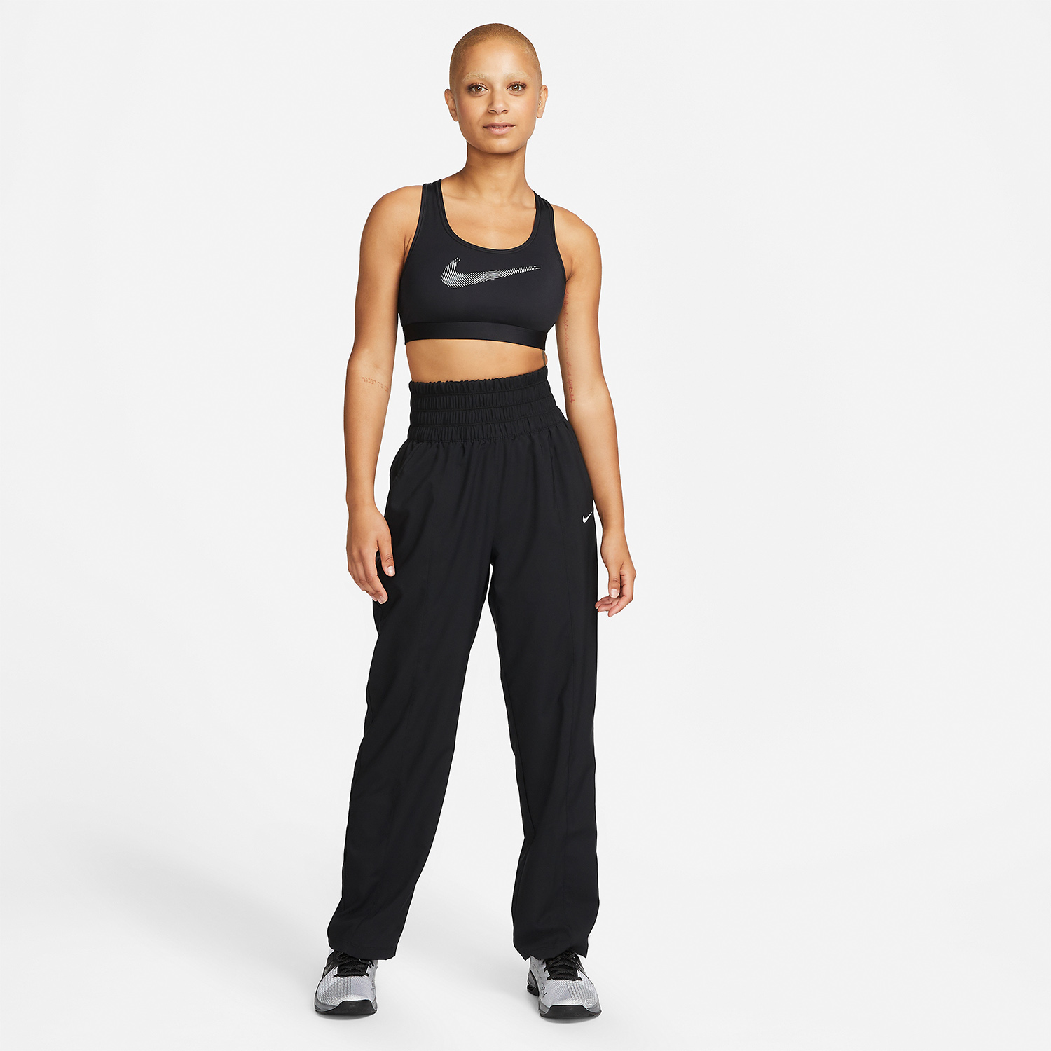 Nike Dri-FIT Swoosh Reggiseno Sportivo Black/Cool Grey