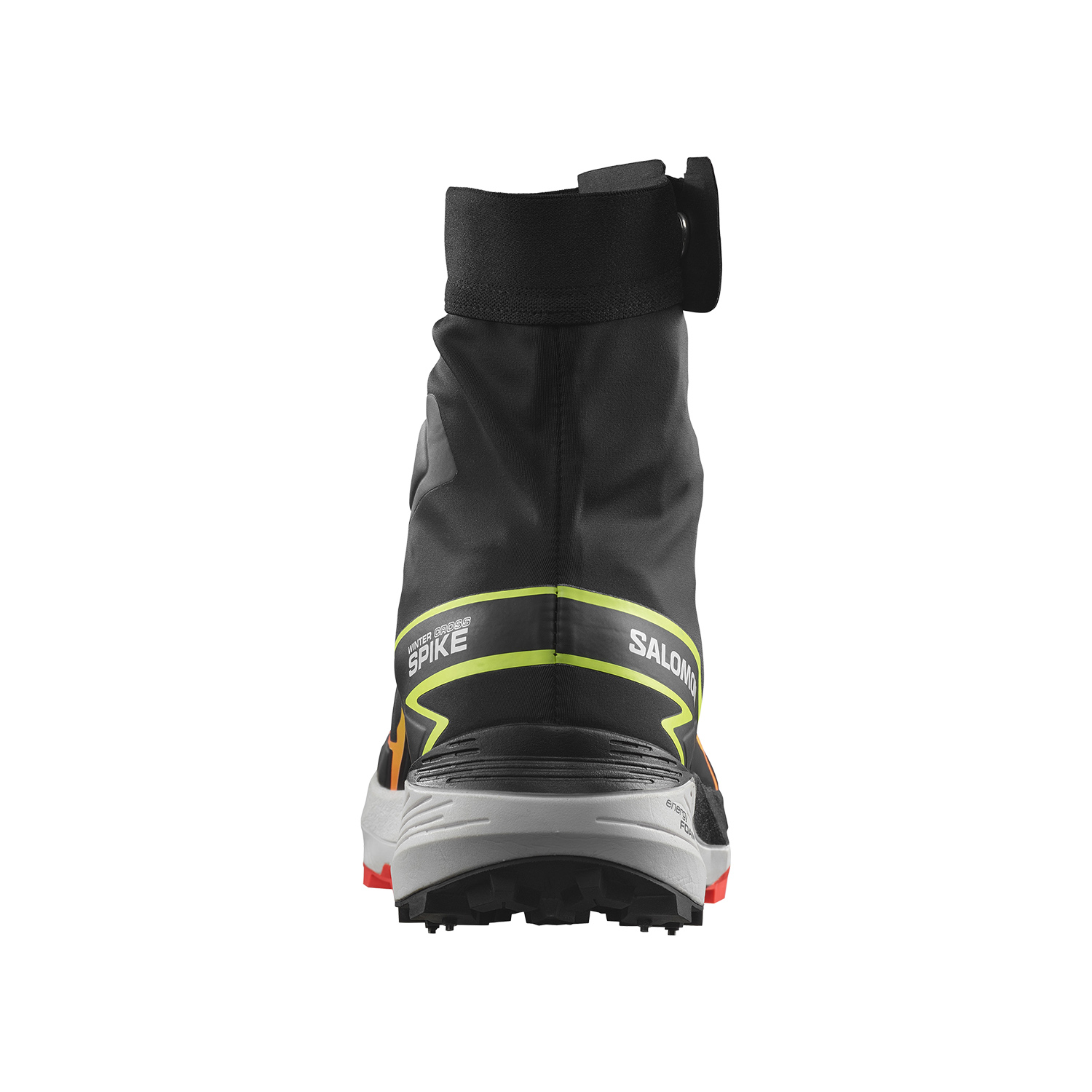 Salomon Winter Cross Spike Black/Fiery Coral/Safety Yellow