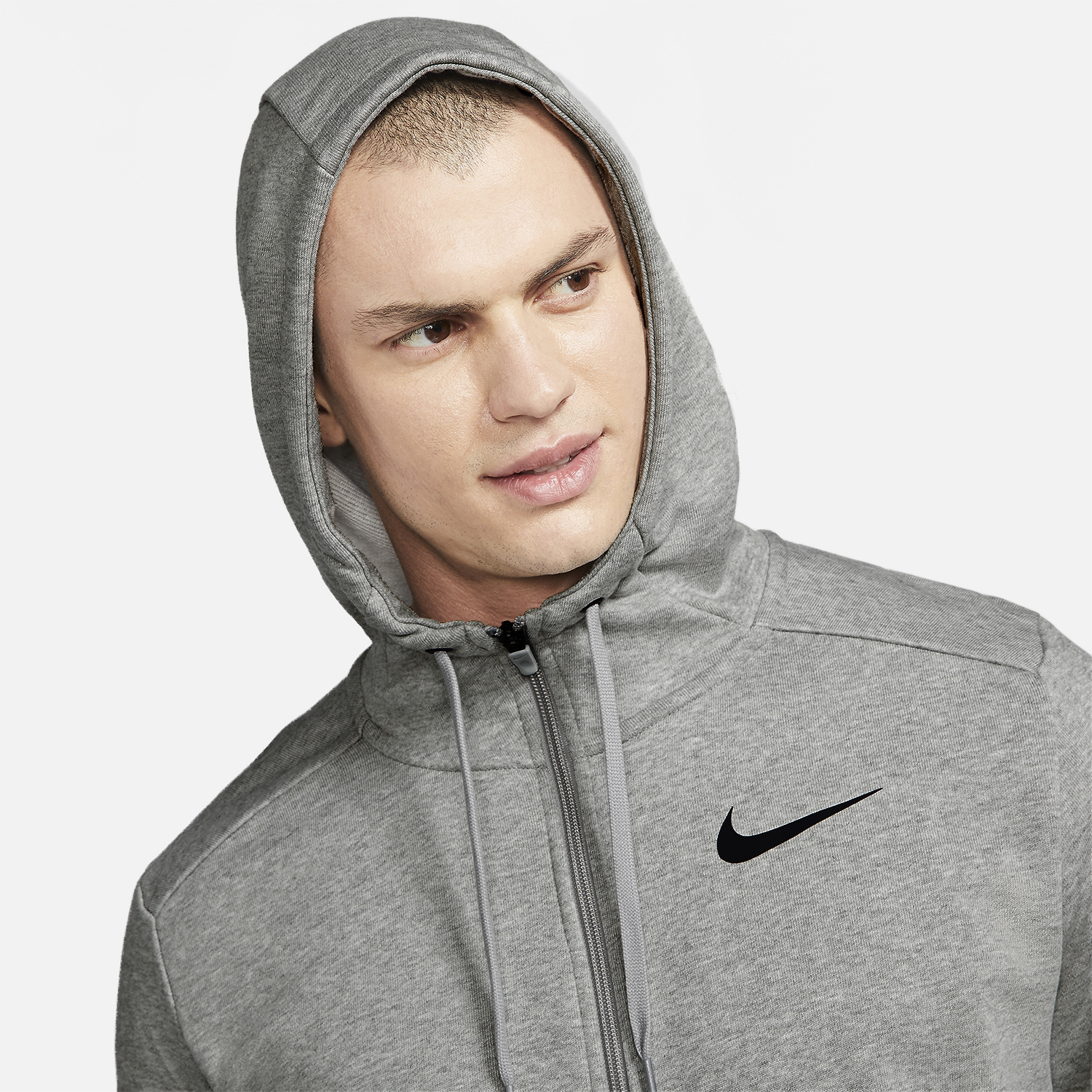 Nike Dri-FIT Logo Felpa Dark Grey Heather/Black