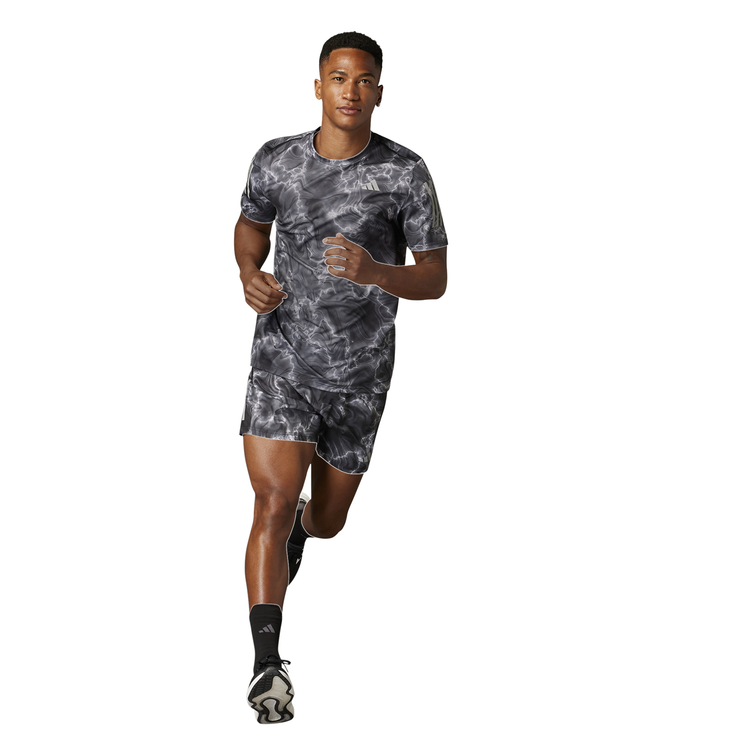 adidas Own The Run Graphic Maglietta White/Black/Grey Six