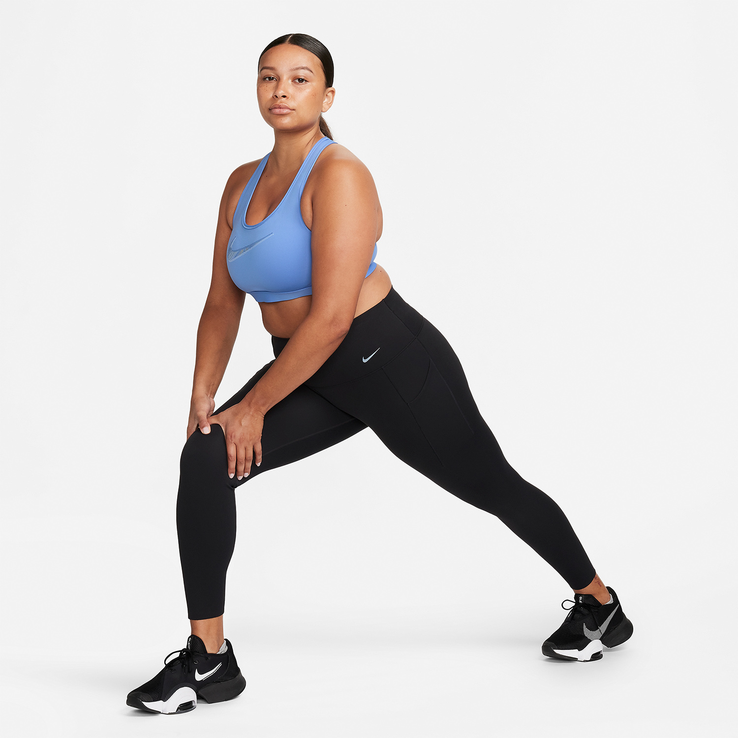 Nike Dri-FIT Swoosh Reggiseno Sportivo Polar/Melon Tint/Diffused Blue