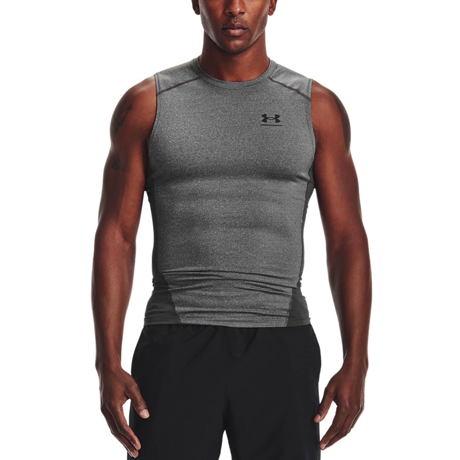 Under Armour HeatGear Compression Canotta Carbon Heather/Black