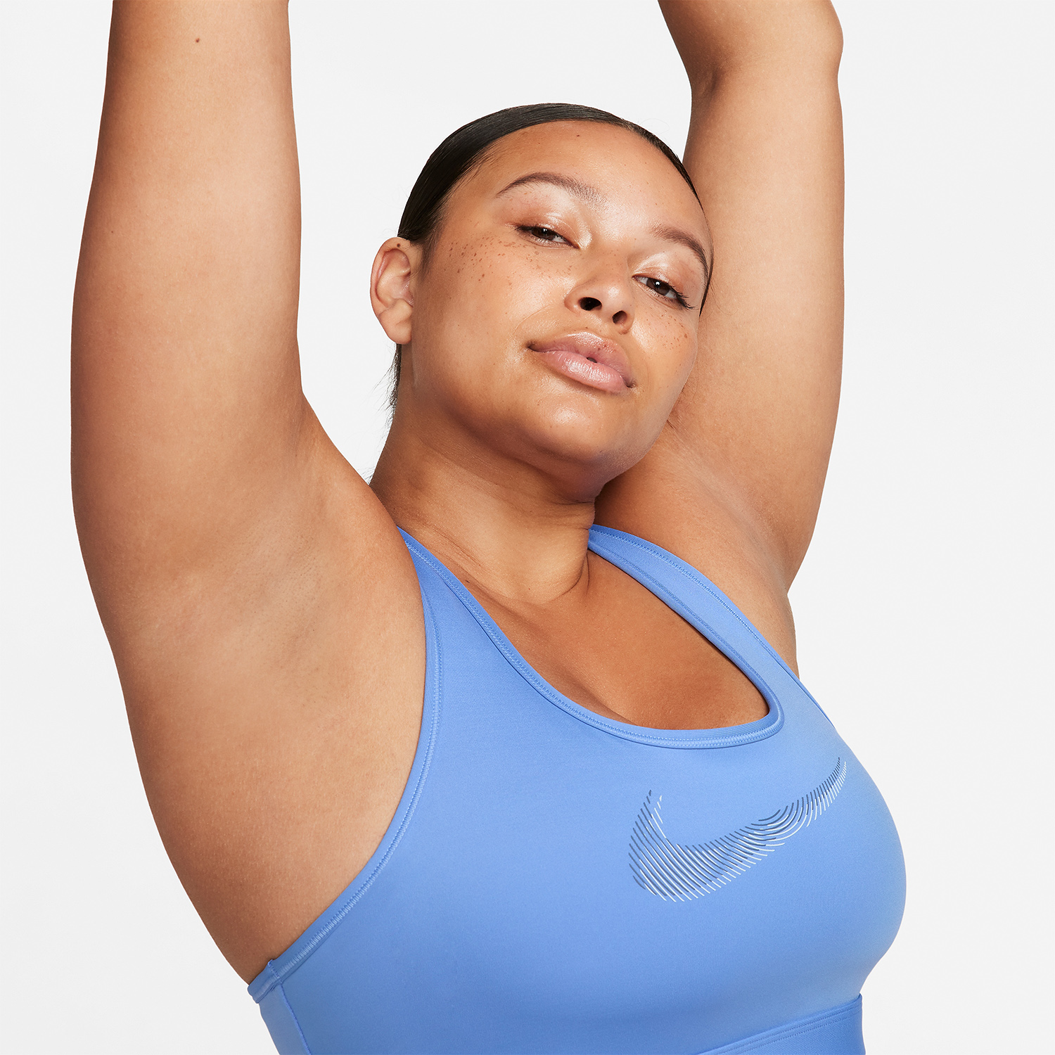 Nike Dri-FIT Swoosh Reggiseno Sportivo Polar/Melon Tint/Diffused Blue