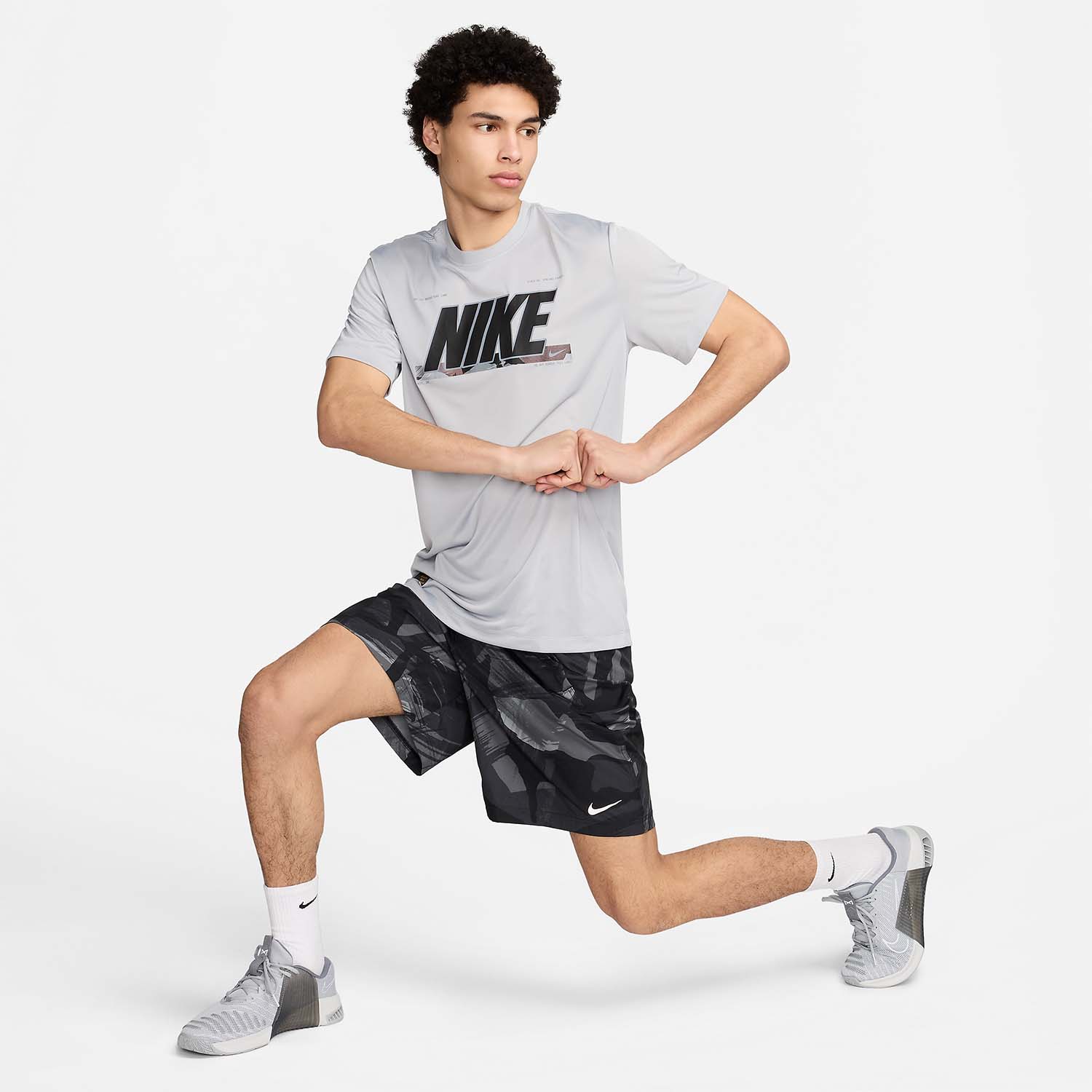Nike Dri-FIT Camo Maglietta Light Smoke Grey
