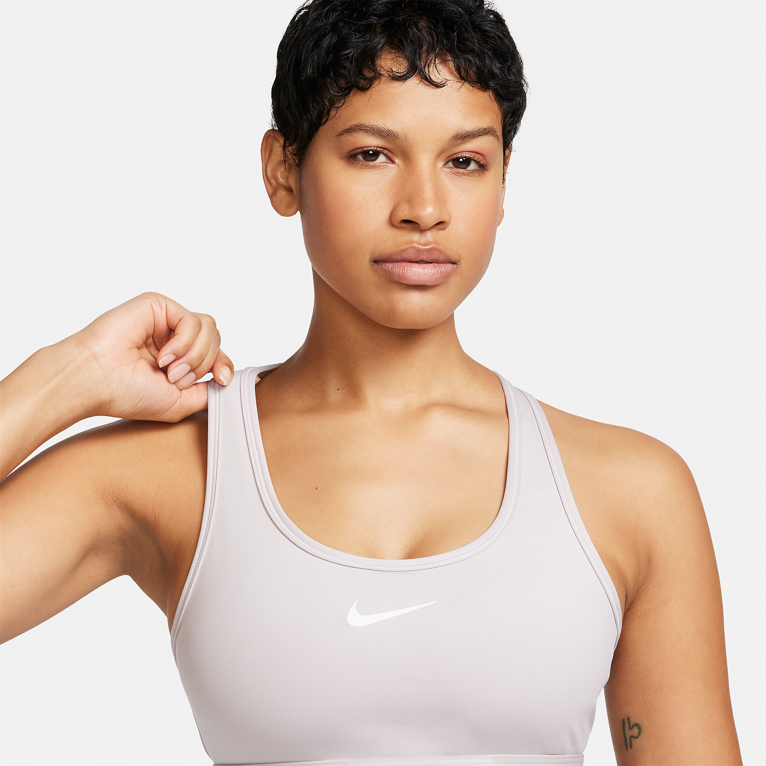 Nike Swoosh Dri-FIT Reggiseno Sportivo Platinum Violet/White