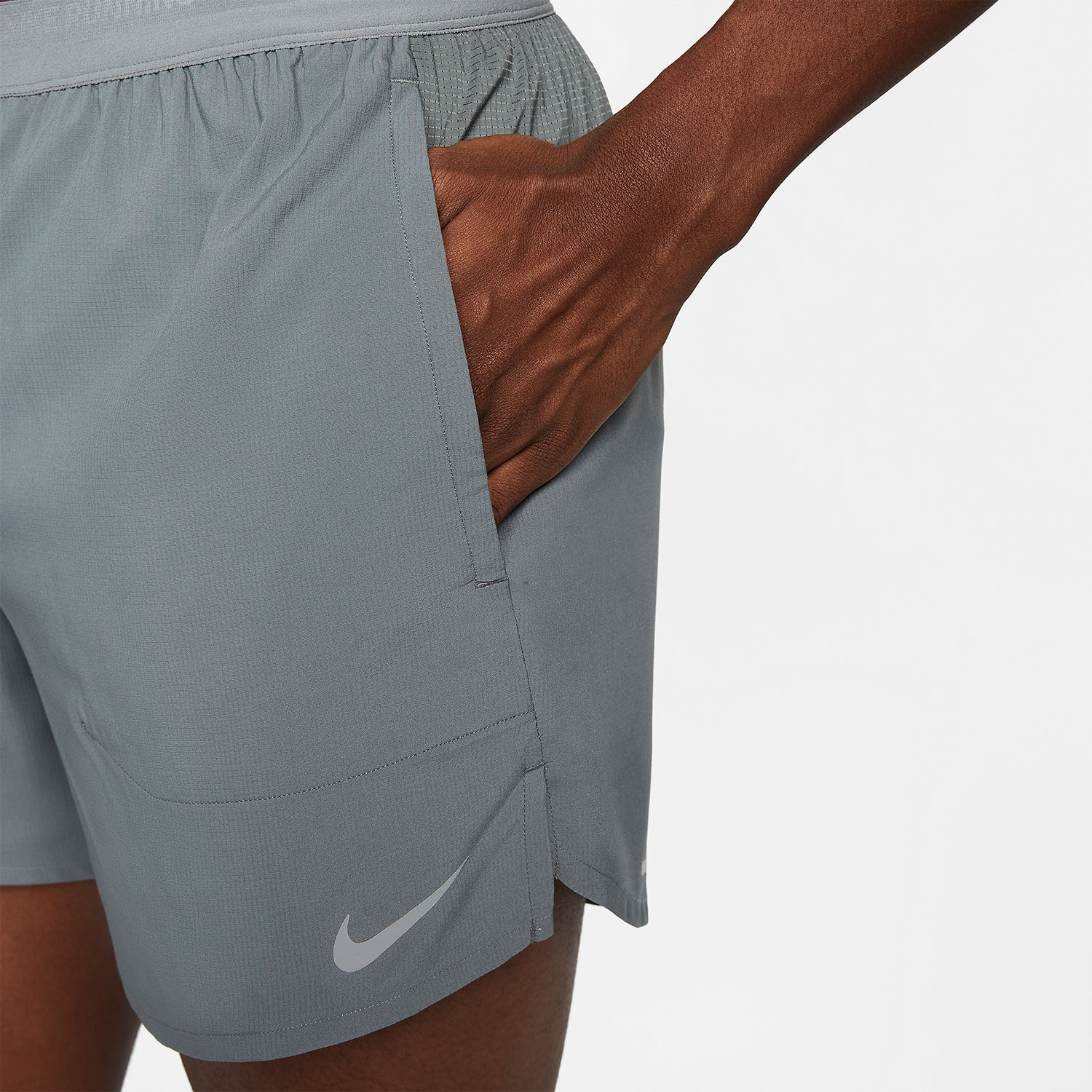 Nike Dri-FIT Stride 5in Pantaloncini Smoke Grey/Black/Reflective Silver
