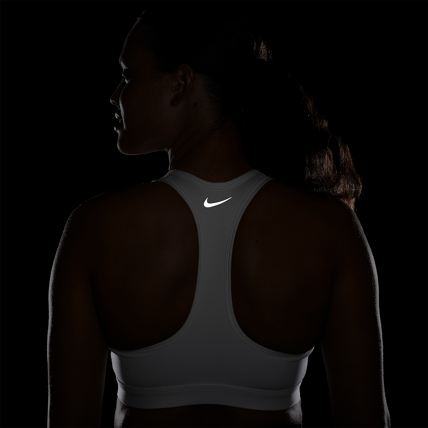 Nike Dri-FIT Swoosh Reggiseno Sportivo White/Black