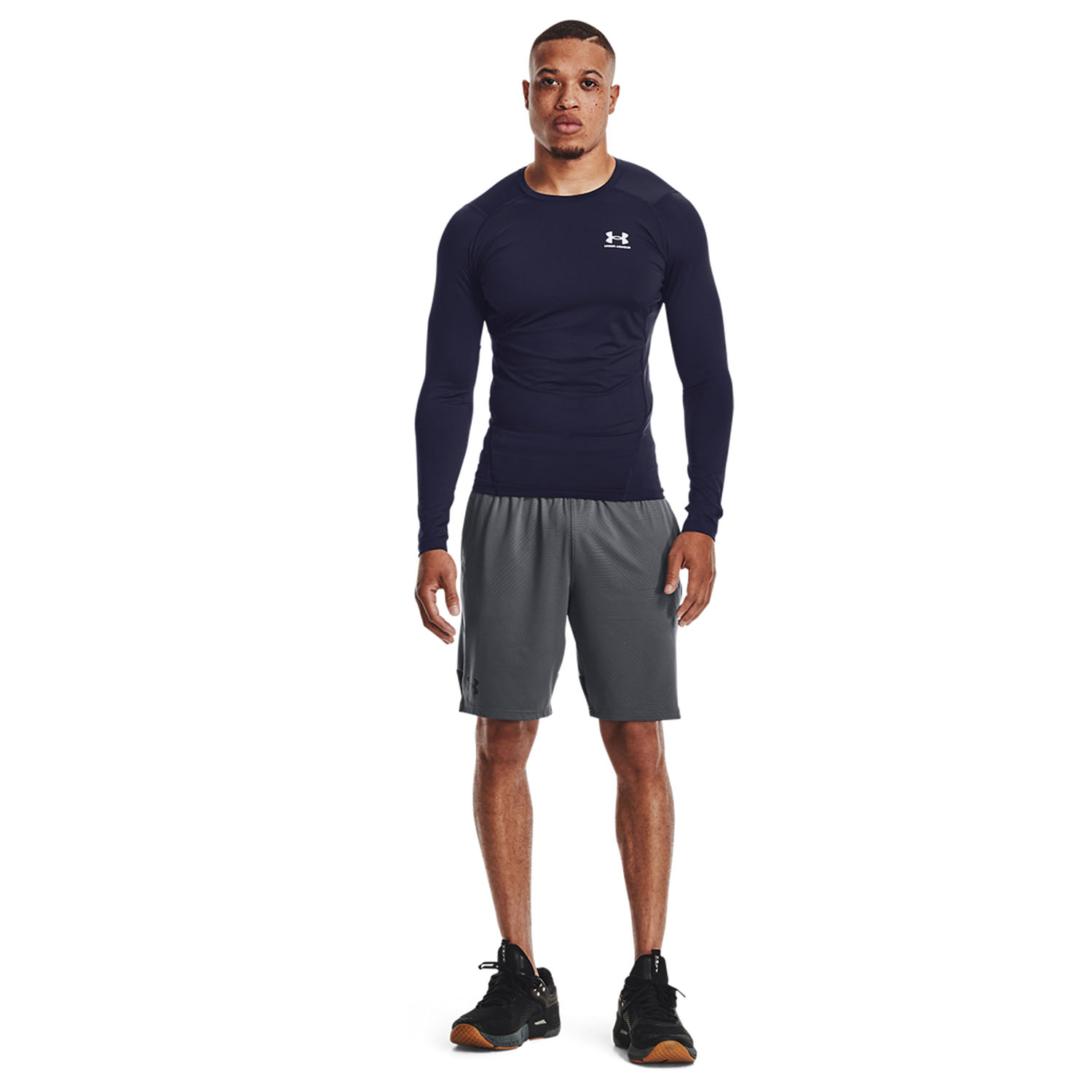 Under Armour HeatGear Compression Maglia Midnight Navy/White