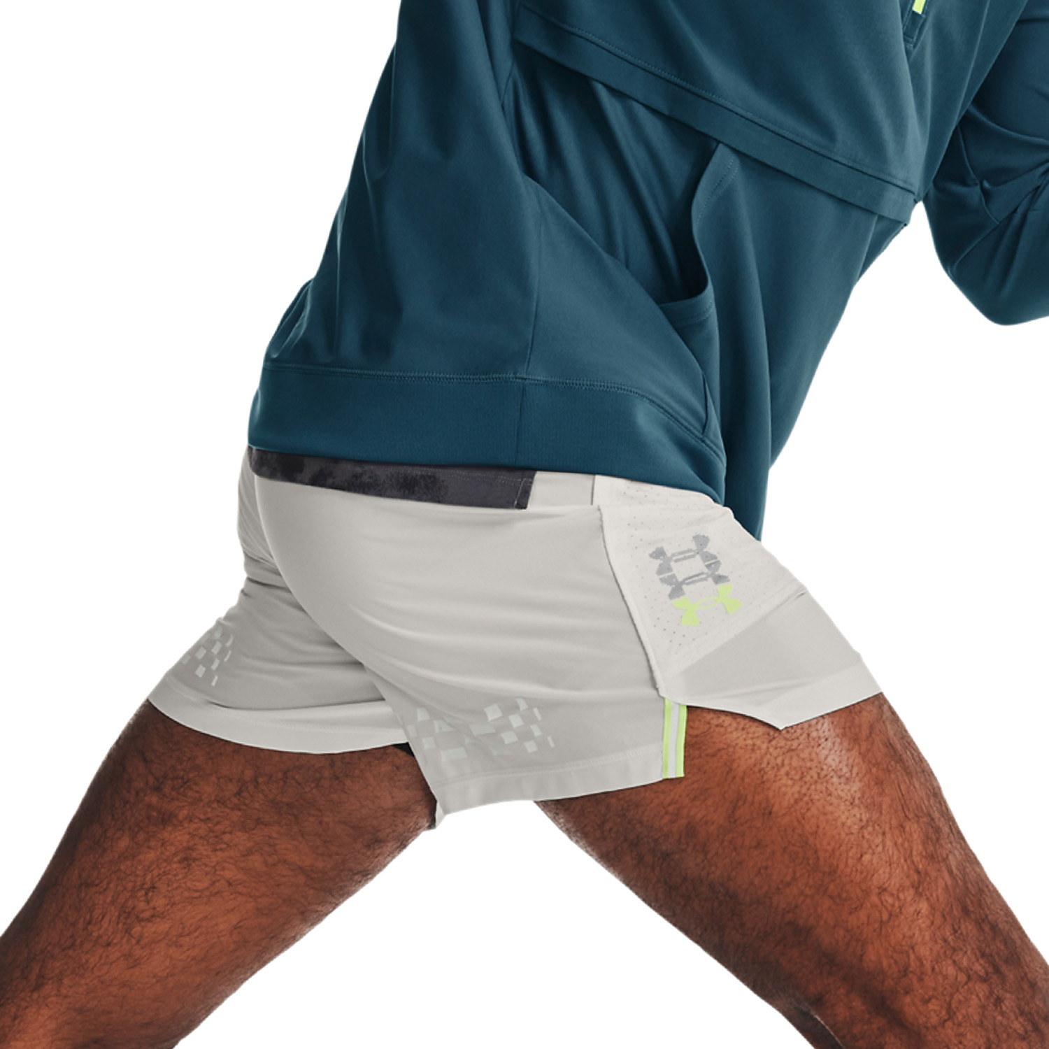 Under Armour Anywhere 5in Pantaloncini Gray Mist/Lime Surge