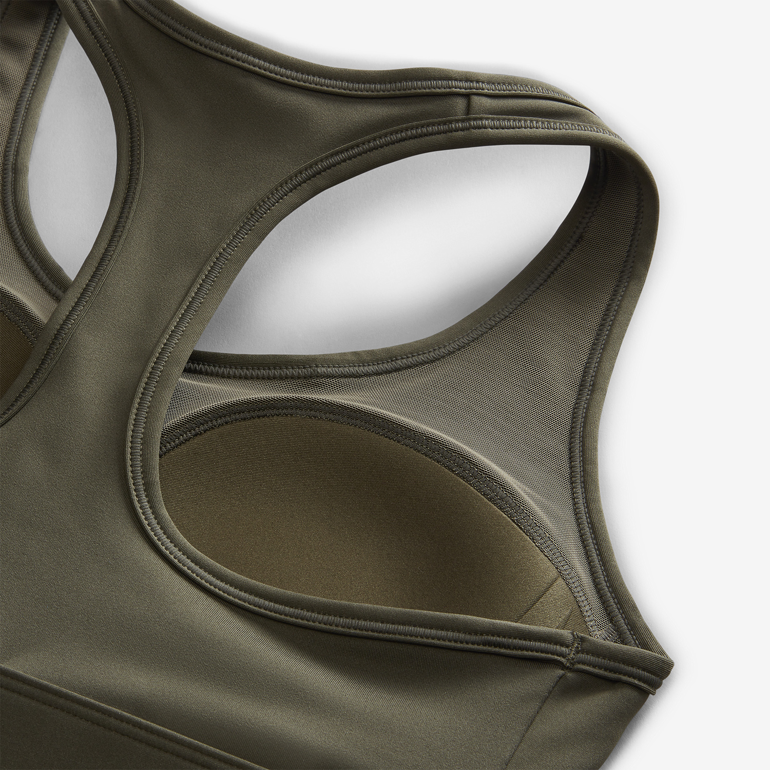 Nike Swoosh Dri-FIT Reggiseno Sportivo Cargo Khaki/White