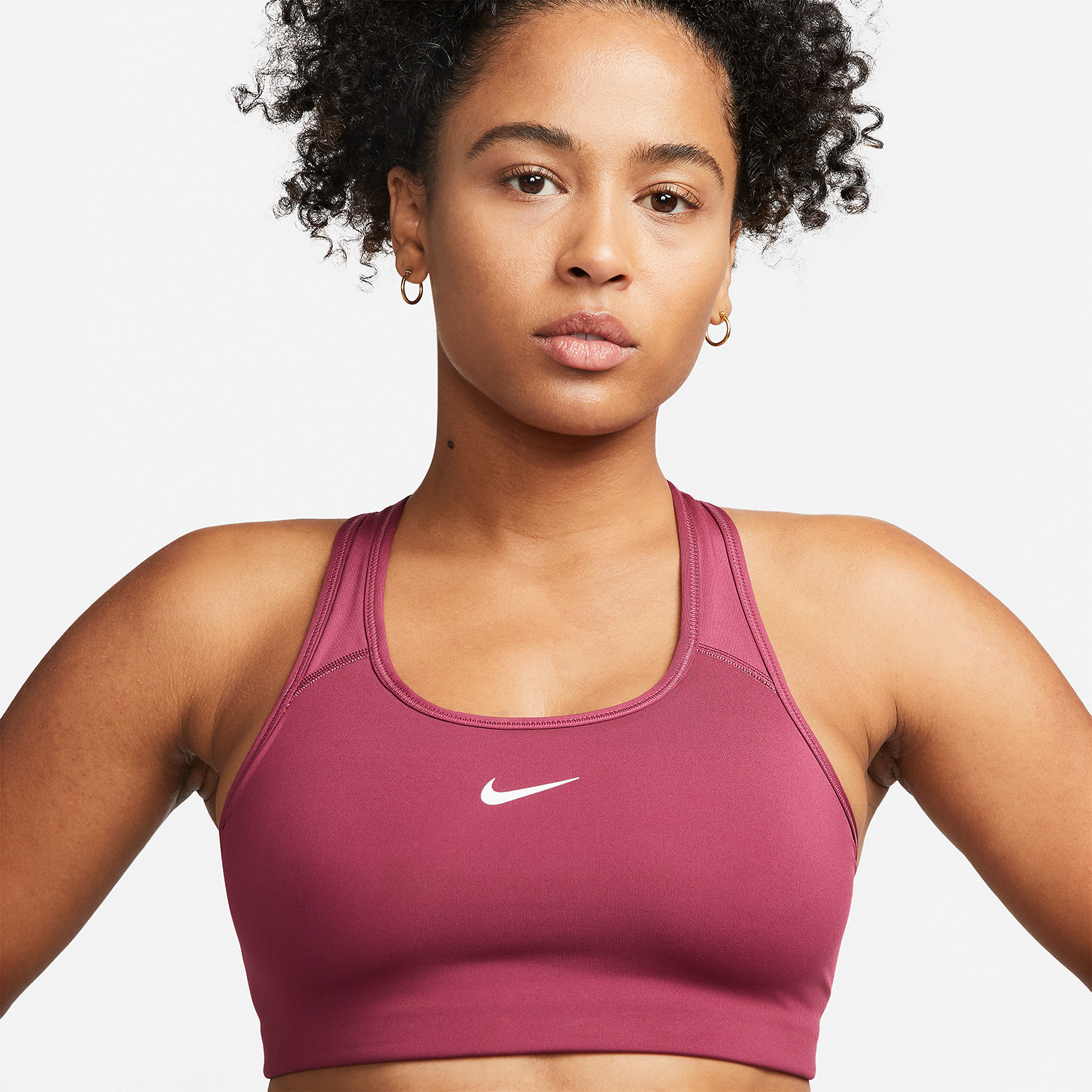 Nike Swoosh Reggiseno Sportivo Rosewood/White