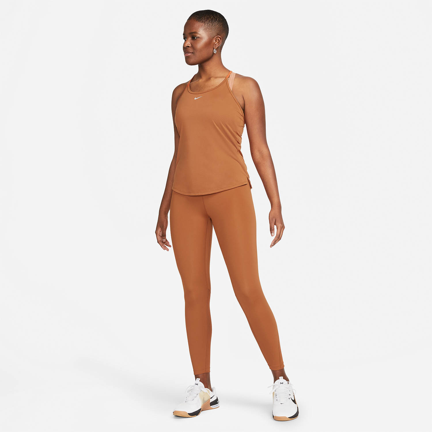 Nike One Mid Rise 7/8 Tights Dark Russet/White