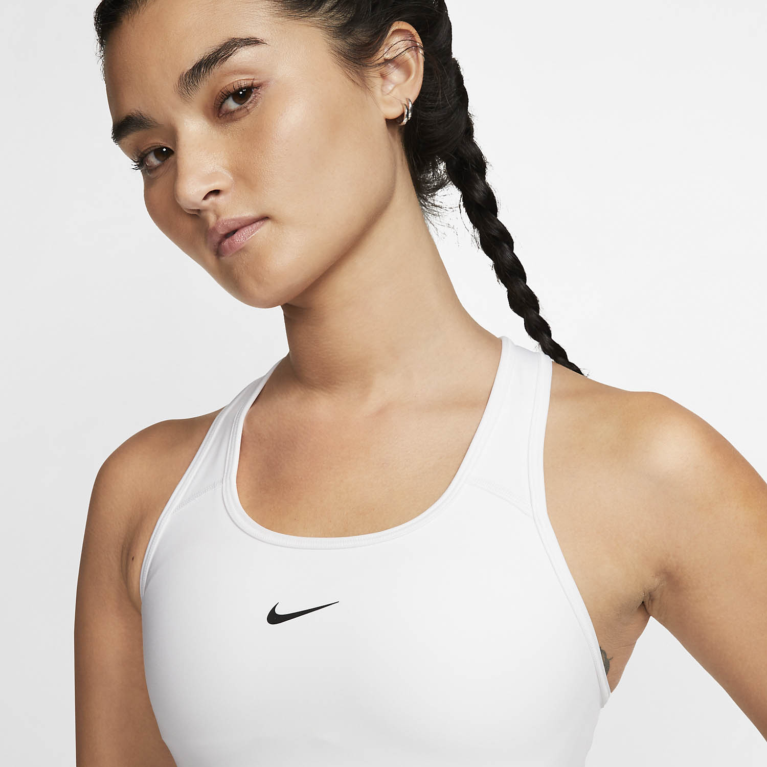Nike Swoosh Reggiseno Sportivo White/Black