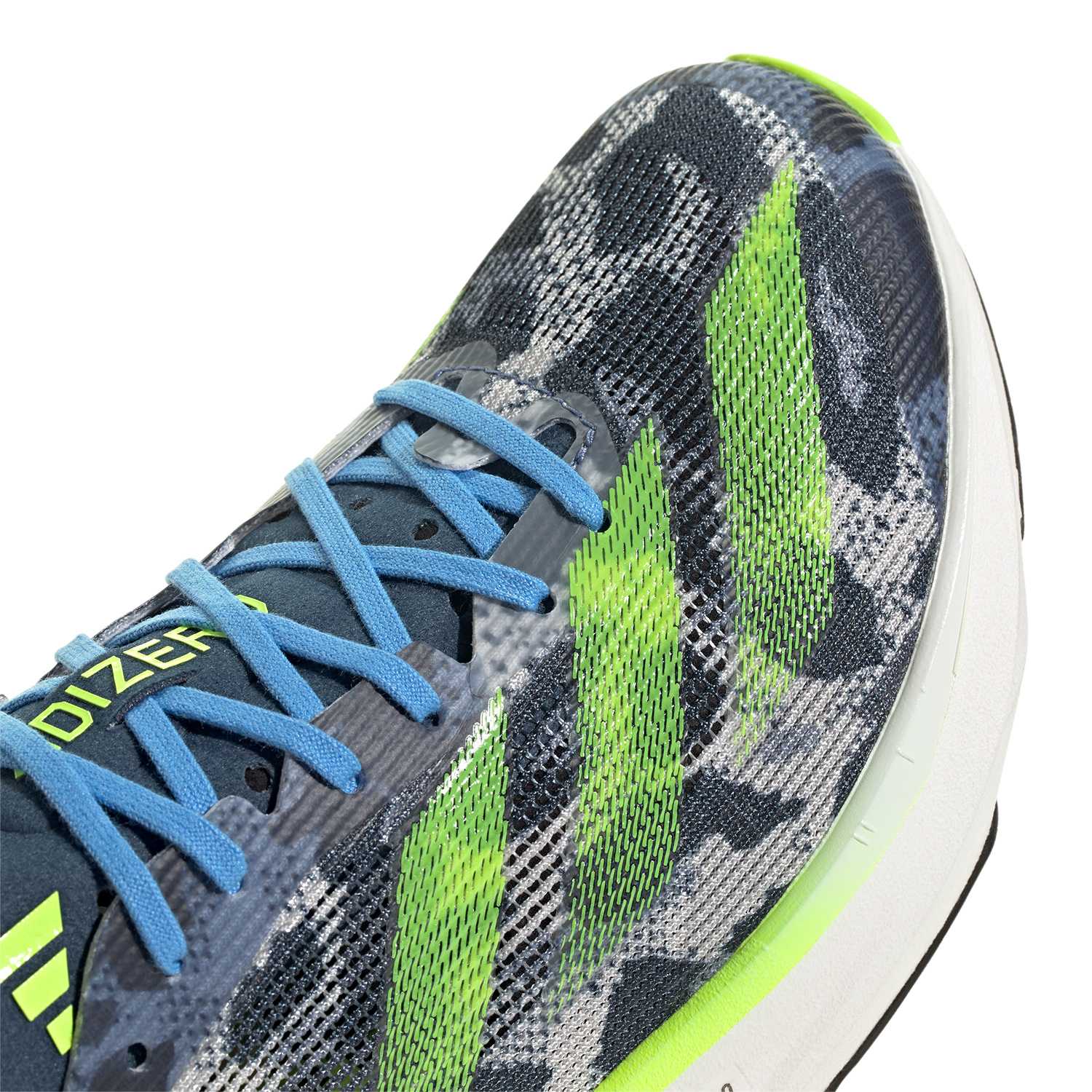 adidas Adizero Takumi Sen 10 Crystal White/Lucid Lemon/Blue Burst