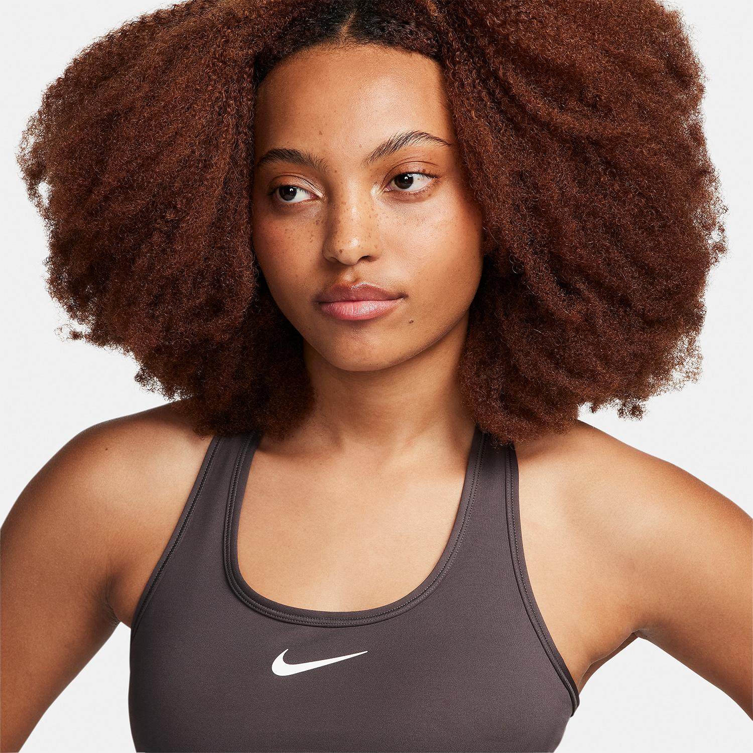 Nike Swoosh Dri-FIT Reggiseno Sportivo Medium Ash/White
