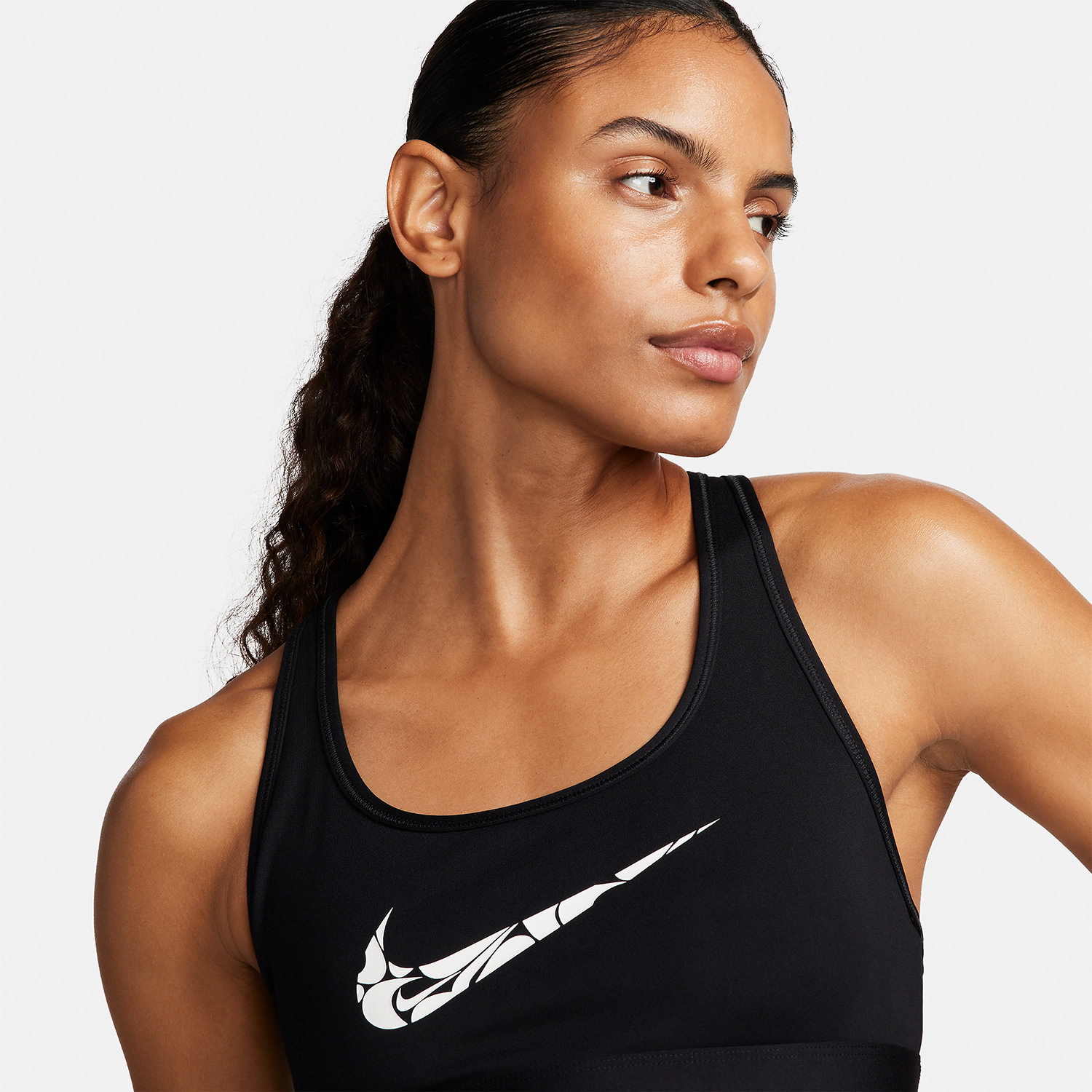 Nike Swoosh Reggiseno Sportivo Black/White