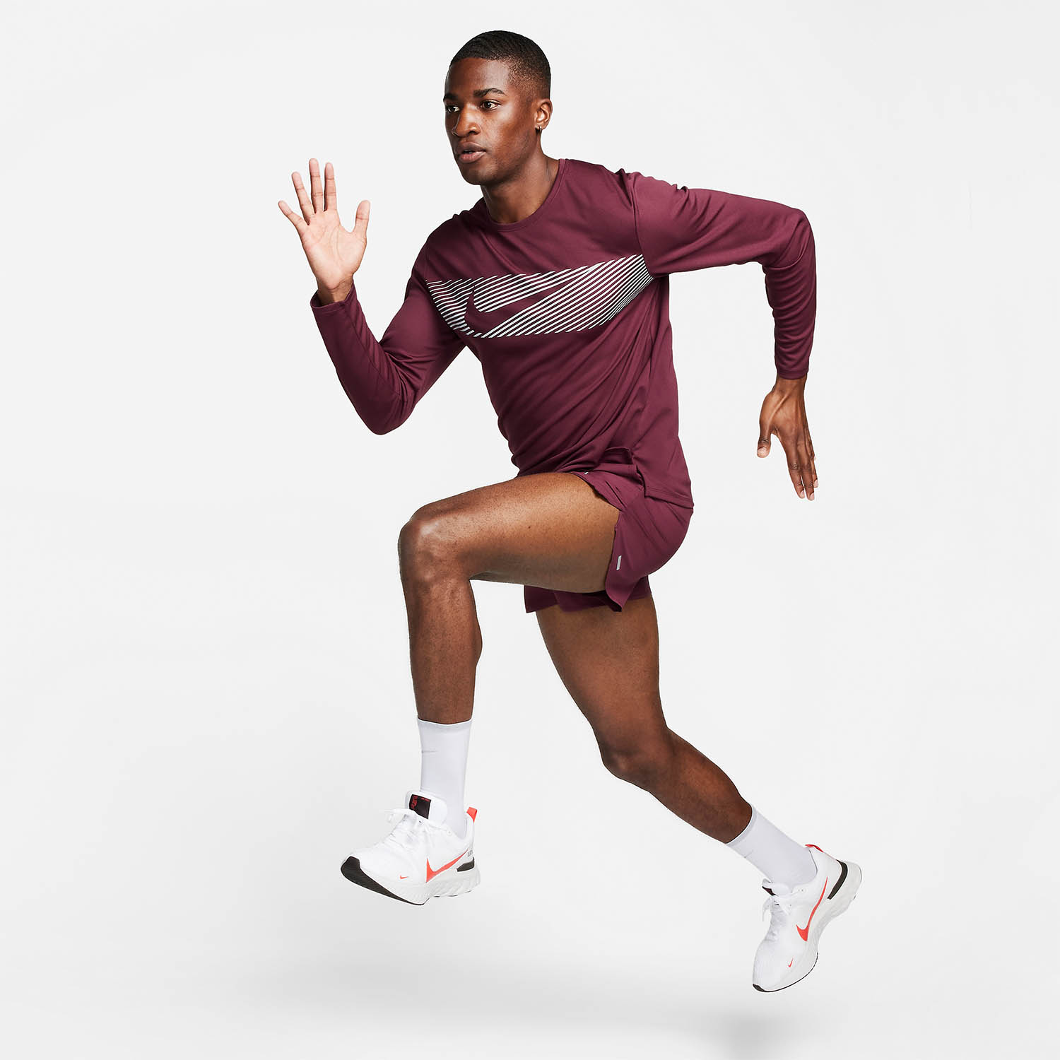 Nike Miler Flash Maglia Night Maroon/Reflective Silver