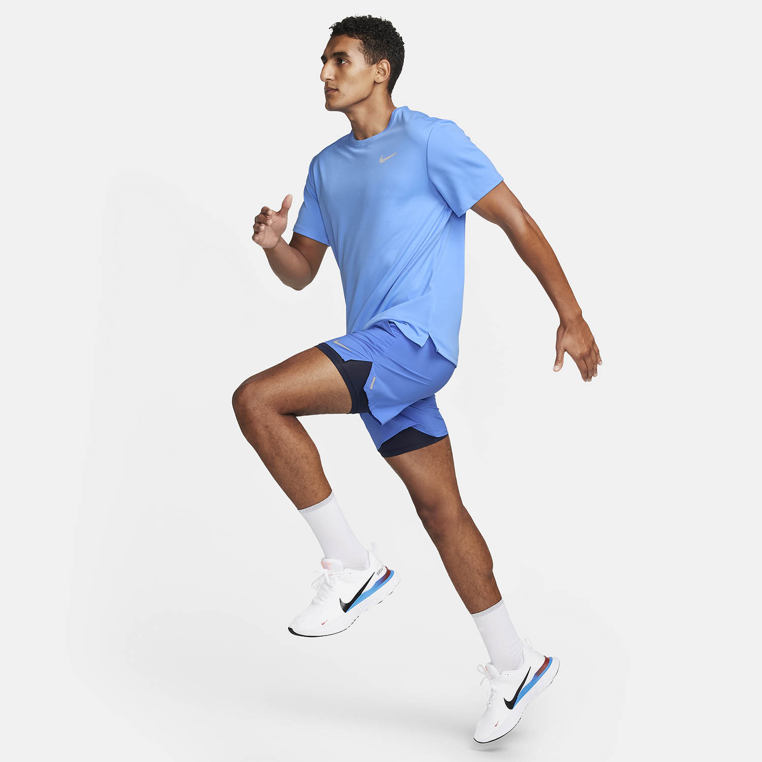 Nike Dri-FIT UV Run Division Miler Maglietta University Blue/Reflective Silver