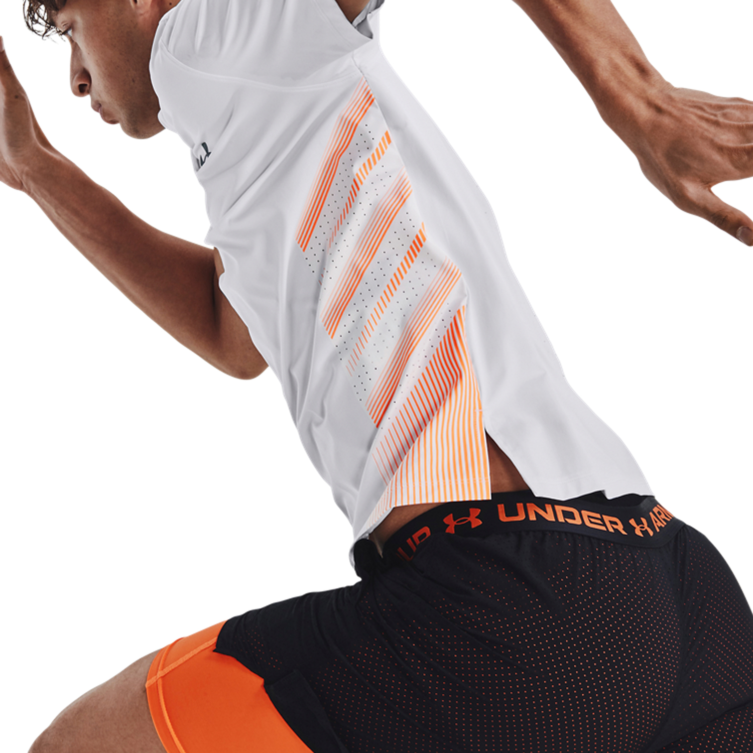 Under Armour Iso-Chill Laser Heat Maglietta White/Orange Blast