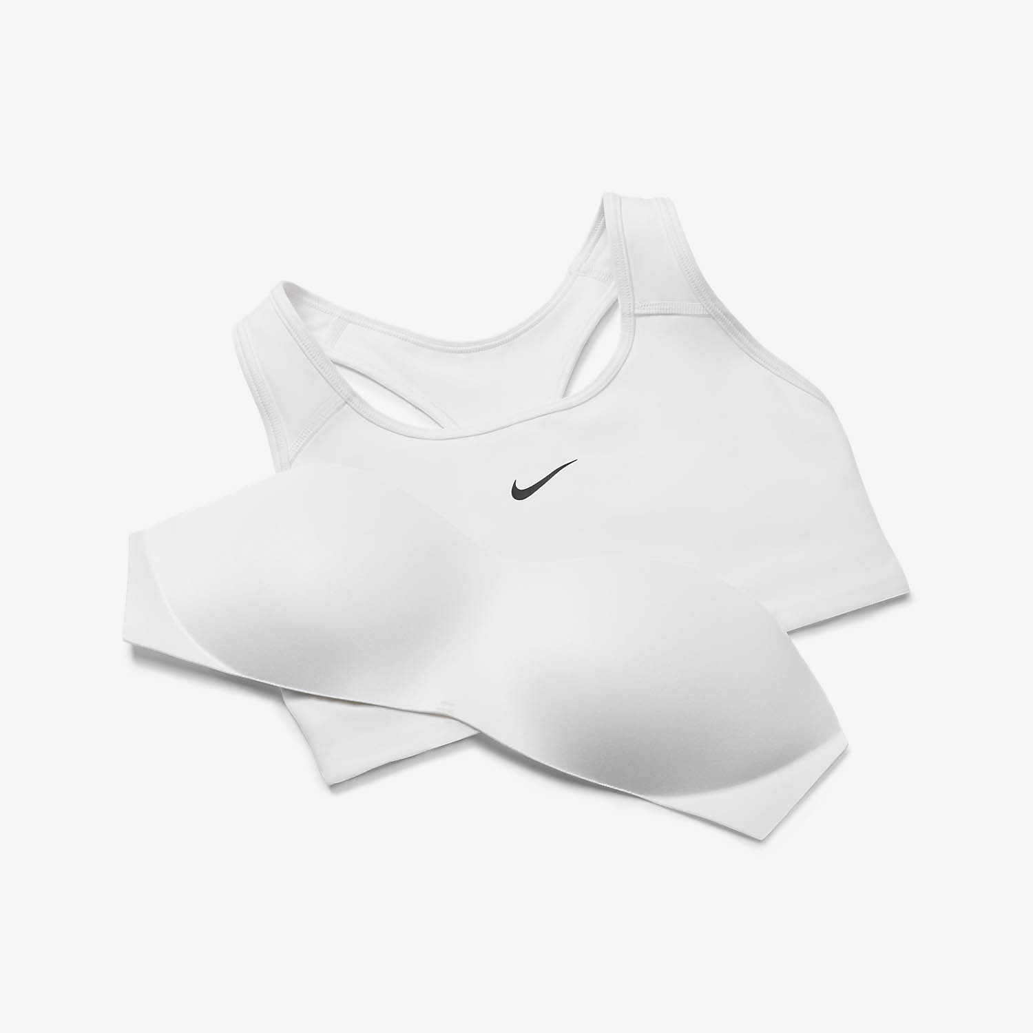 Nike Swoosh Reggiseno Sportivo White/Black