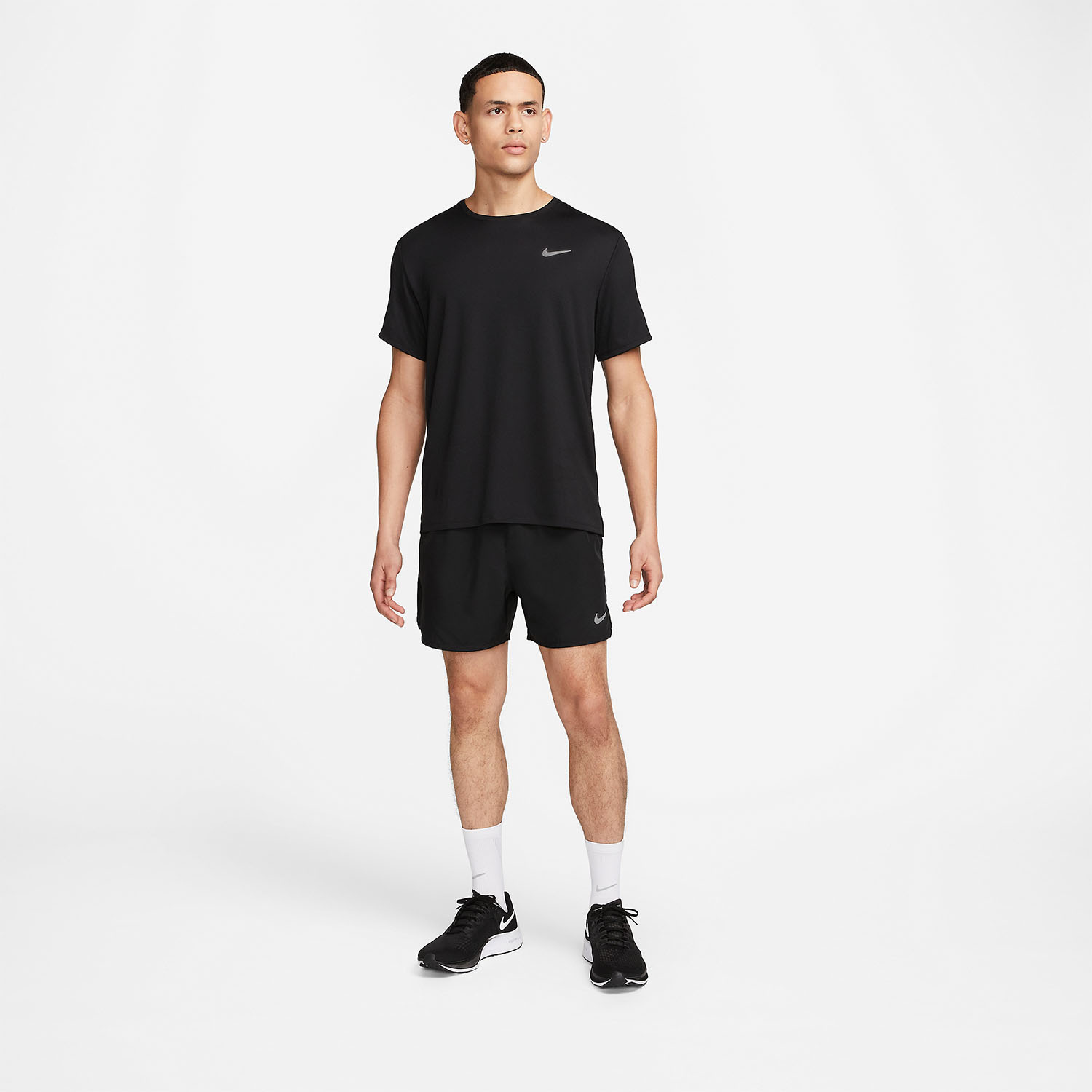 Nike Dri-FIT UV Run Division Miler Maglietta Black/Reflective Silver