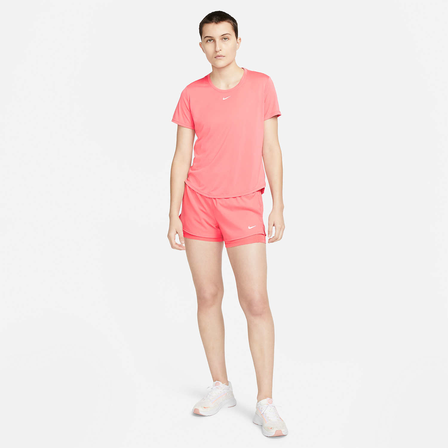 Nike One Dri-FIT Logo Maglietta Sea Coral/White