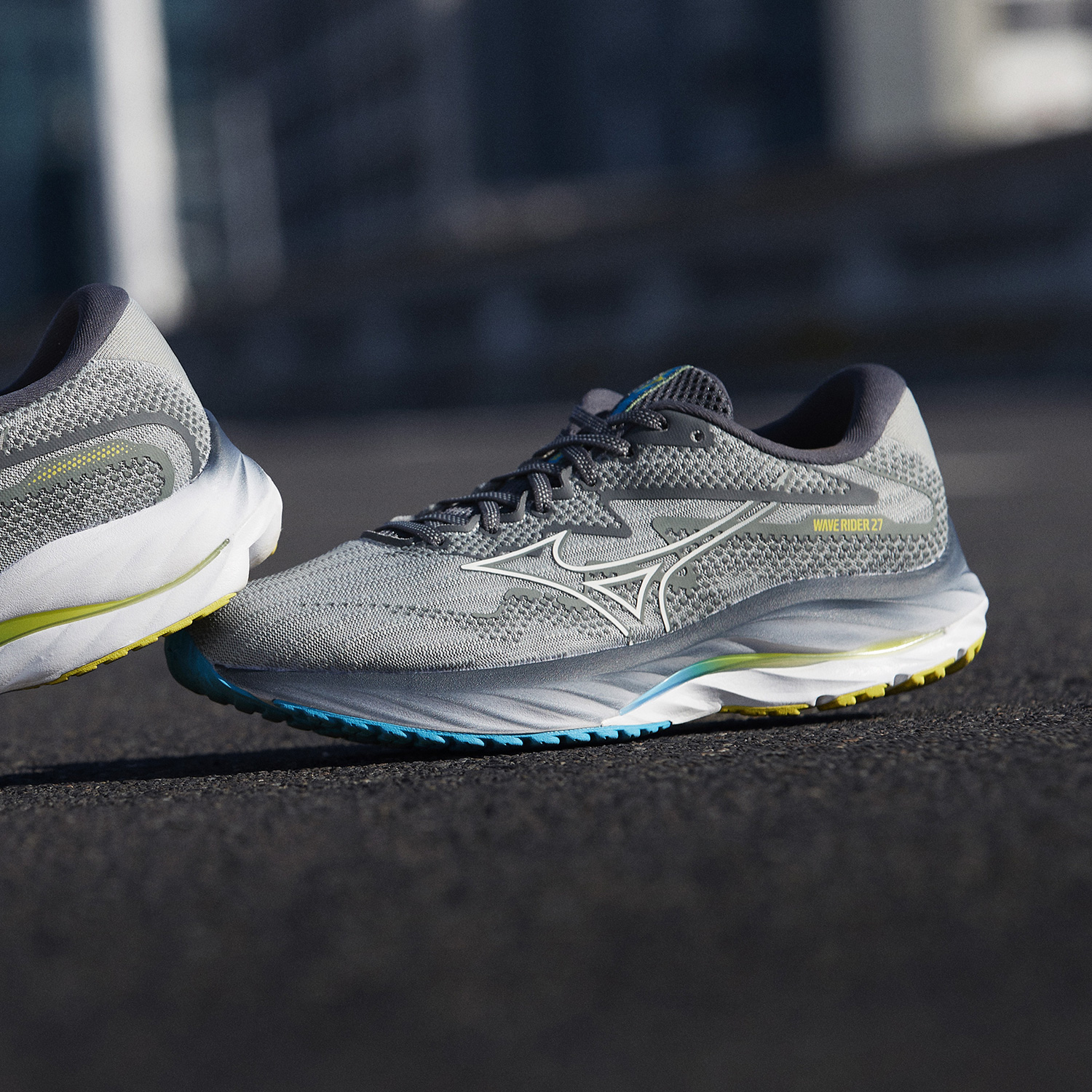 Mizuno Wave Rider 27 Pearl Blue/White/Bolt 2 Neon