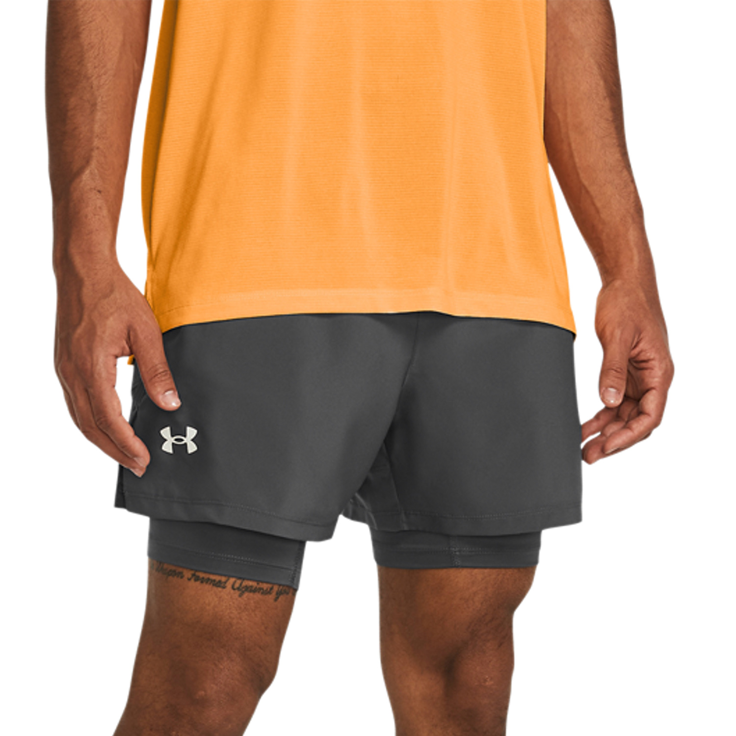Under Armour Launch 5in 2 in 1 Pantaloncini Castlerock/Reflective