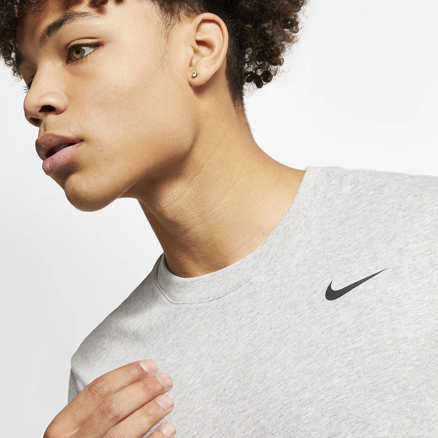 Nike Dri-FIT Swoosh Logo Maglietta Grey/Black