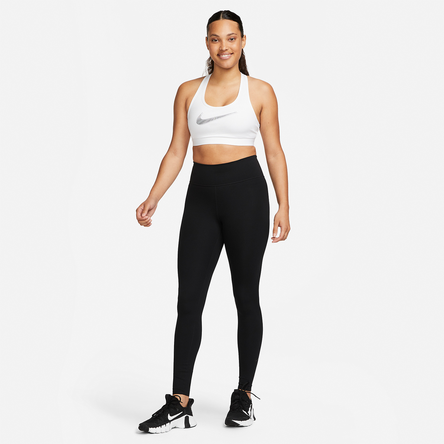 Nike Dri-FIT Swoosh Reggiseno Sportivo White/Black