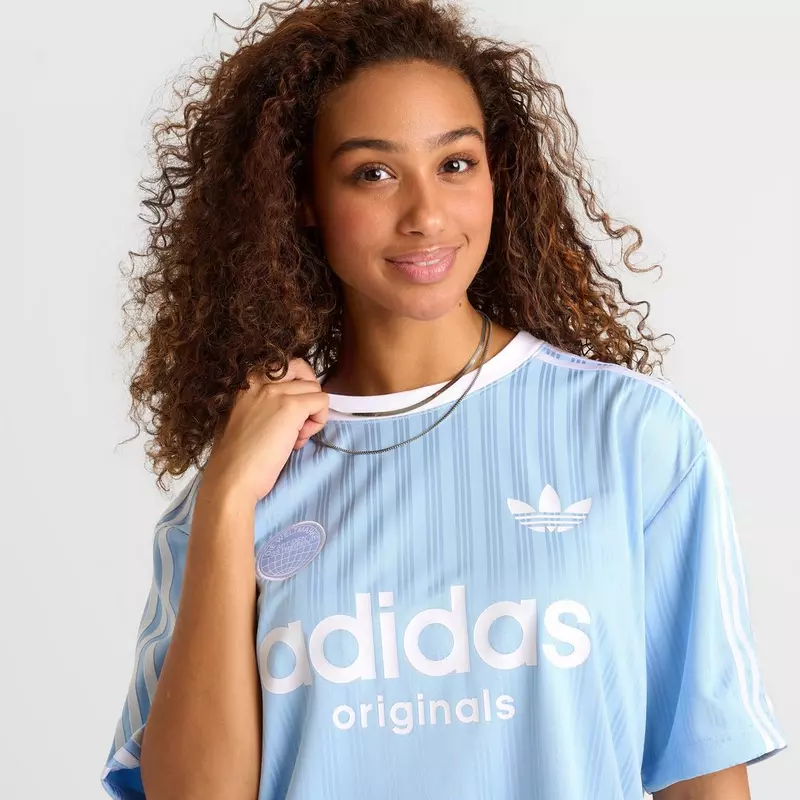 WOMEN'S ADIDAS ORIGINALS 3 STRIPES OVERSIZED SOCCER JERSEY T-SHIRT
