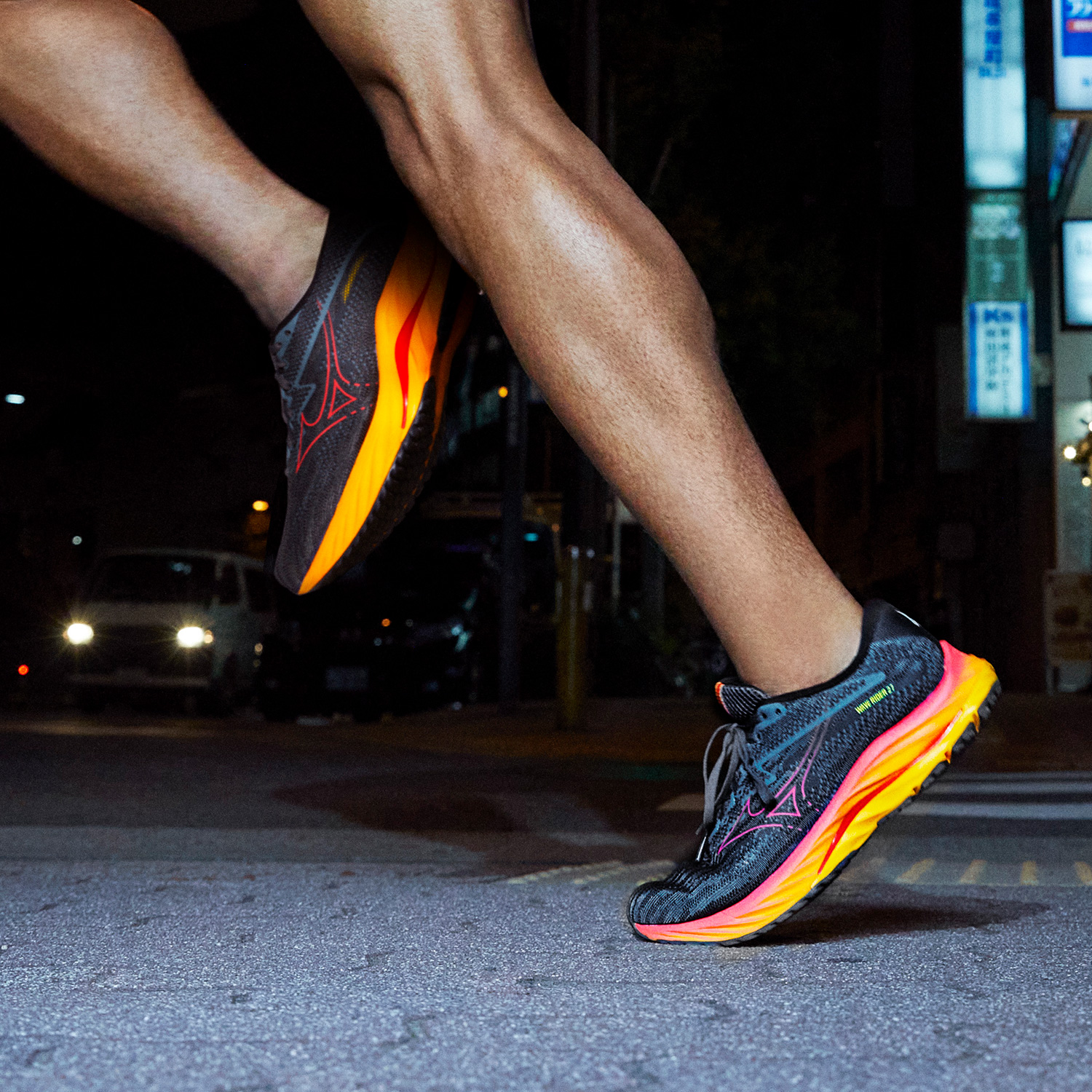 Mizuno Wave Rider 27 Turbulence/Cayenne/Citrus