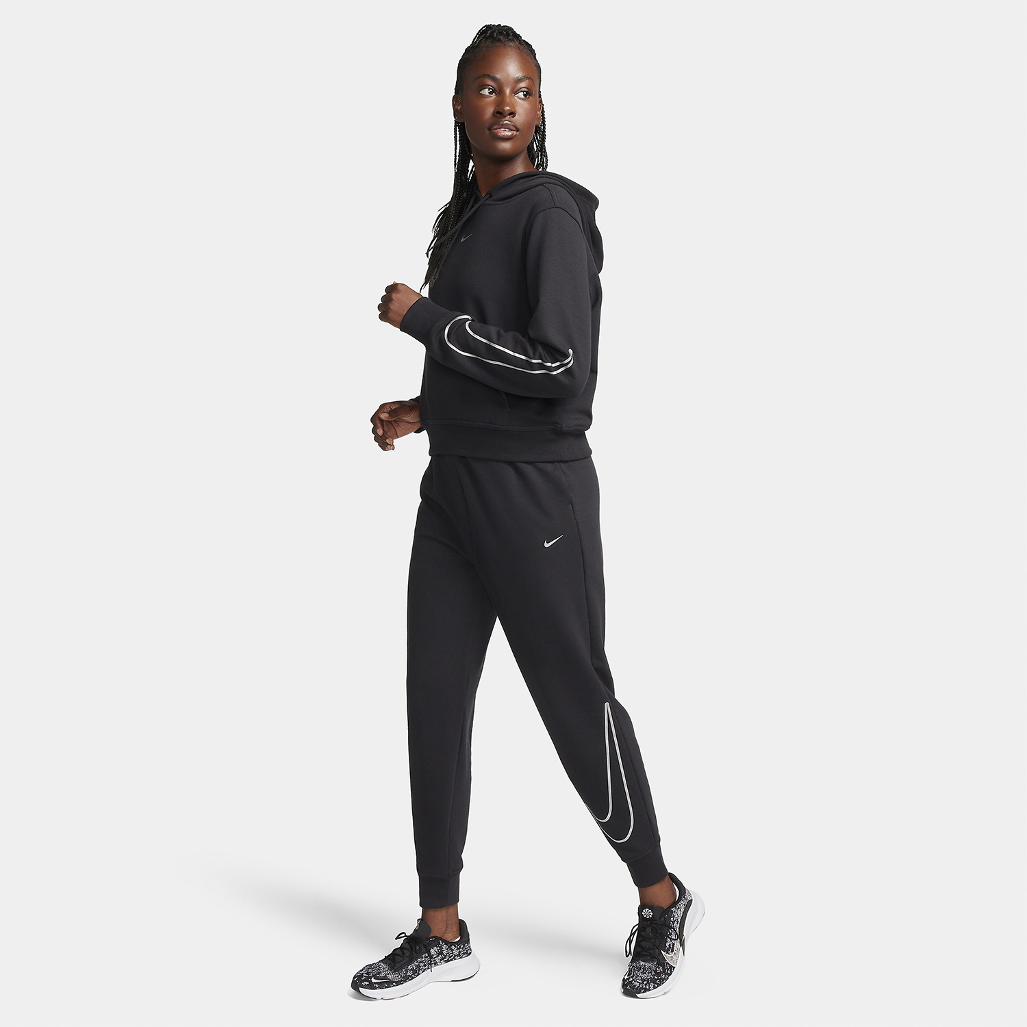 Nike Pro Dri-FIT One Felpa Black/Metallic Silver