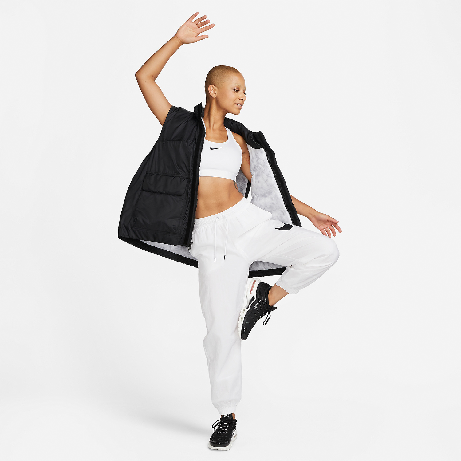 Nike Swoosh Dri-FIT Reggiseno Sportivo White/Stone Mauve/Black