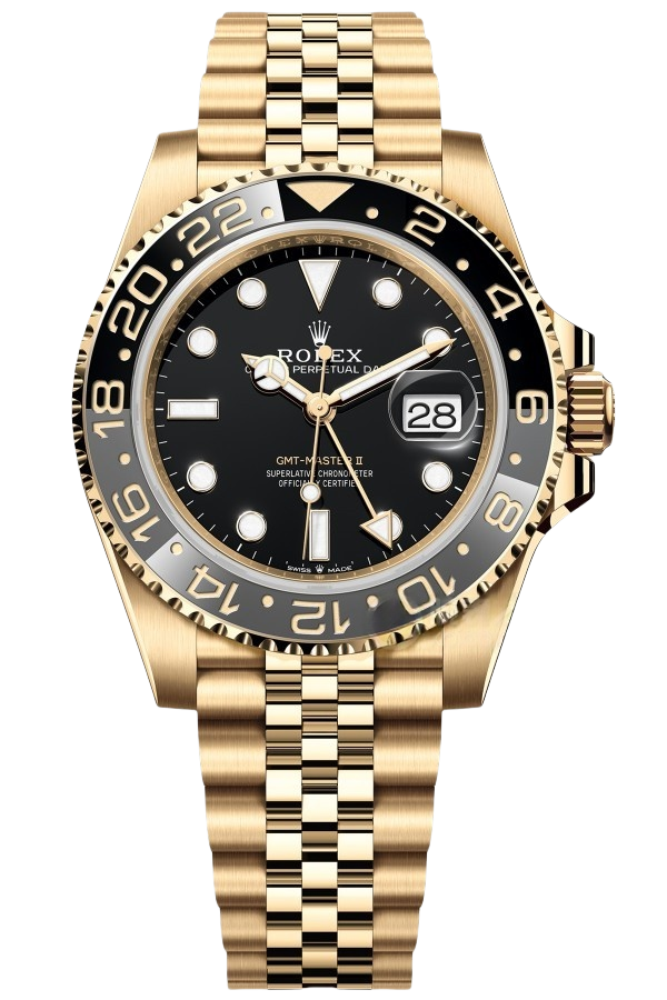 RolexGMT Master ll 2023 18kGold Jubilee Bracelet SuperClone Swiss Replica Watch Ref 126718GRNR 3285 Swiss Movement