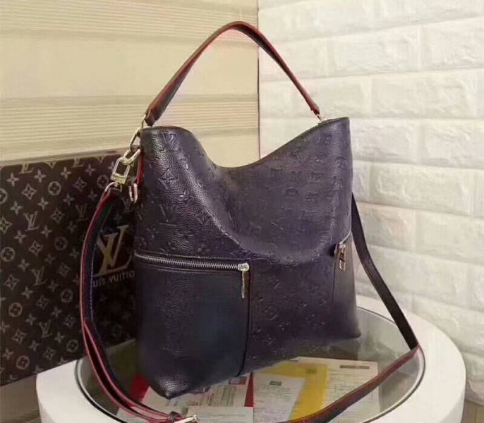 Louis Vuitton Monogram Empreinte Melie Hobo In Navy Blue