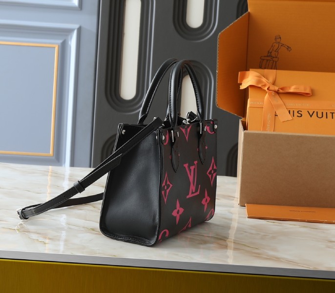 Monogram Empreinte OnTheGo PM Tote In Black And Magenta Pink
