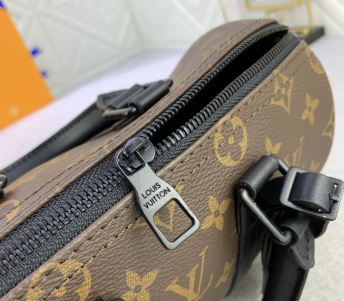 Louis Vuitton Monogram Canvas Keepall Bandouliere 25 In Black