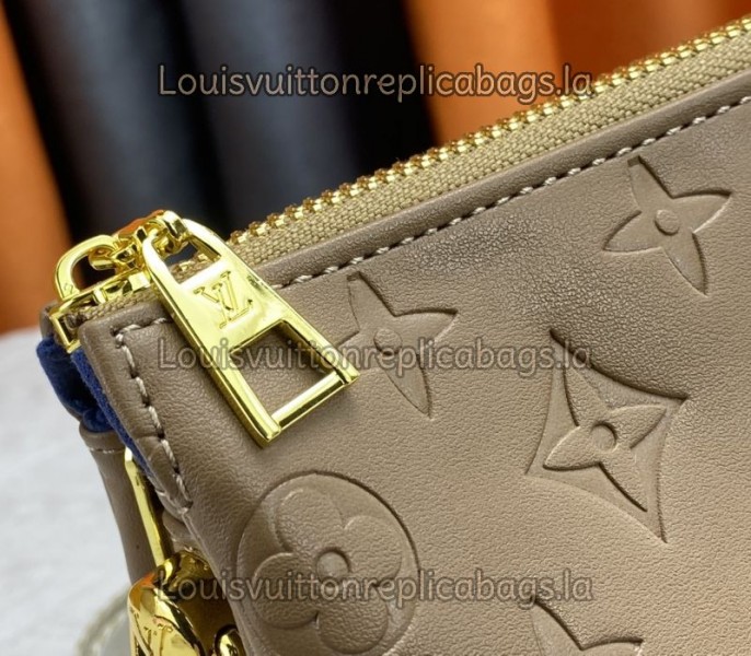 Louis Vuitton Coussin PM Bag In Taupe With Jacquard Strap