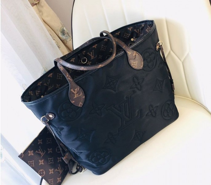 Louis Vuitton Econyl Regenerated Nylon Neverfull MM Tote In Black